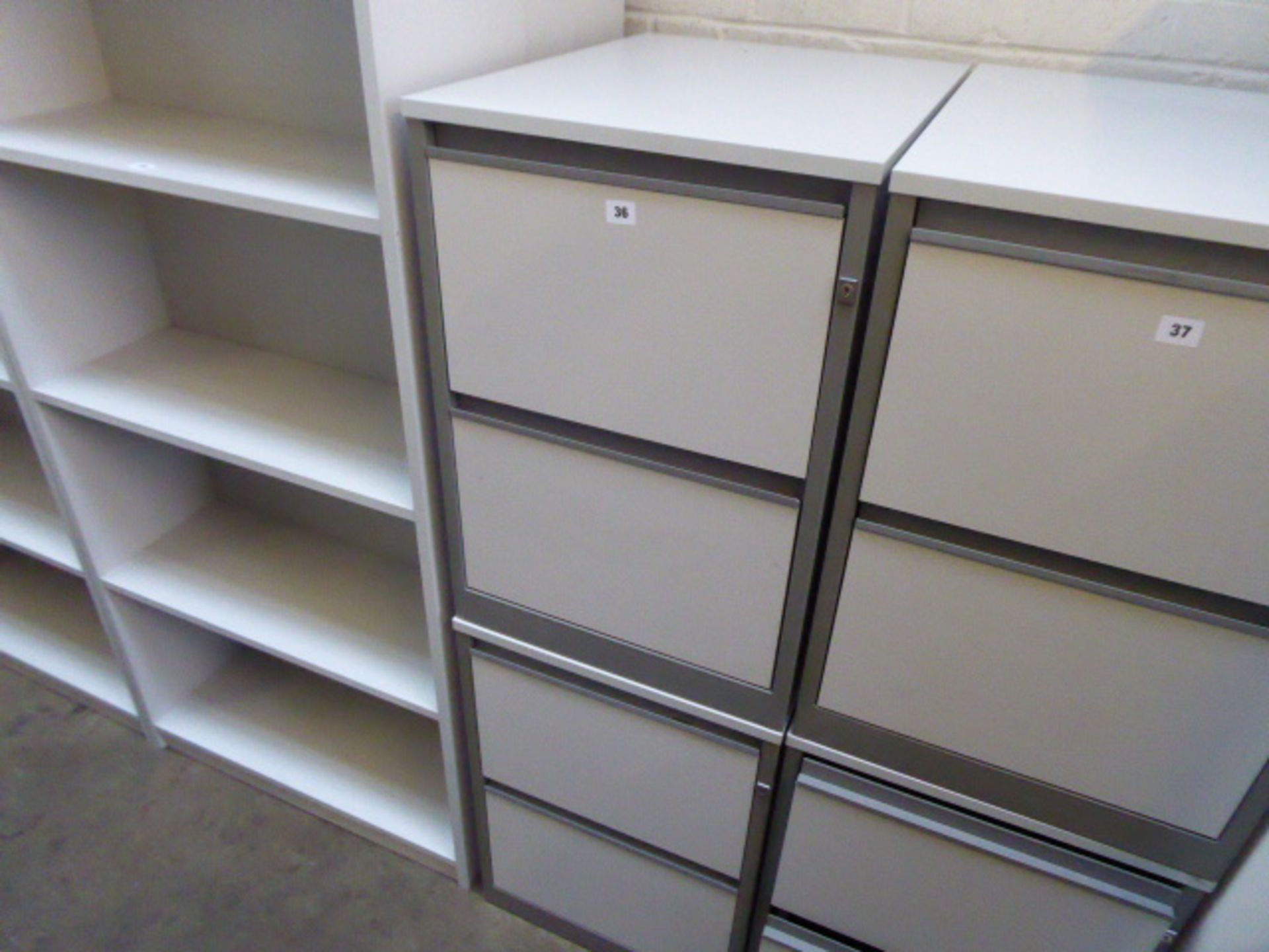 2 grey 2 drawer filing cabinet