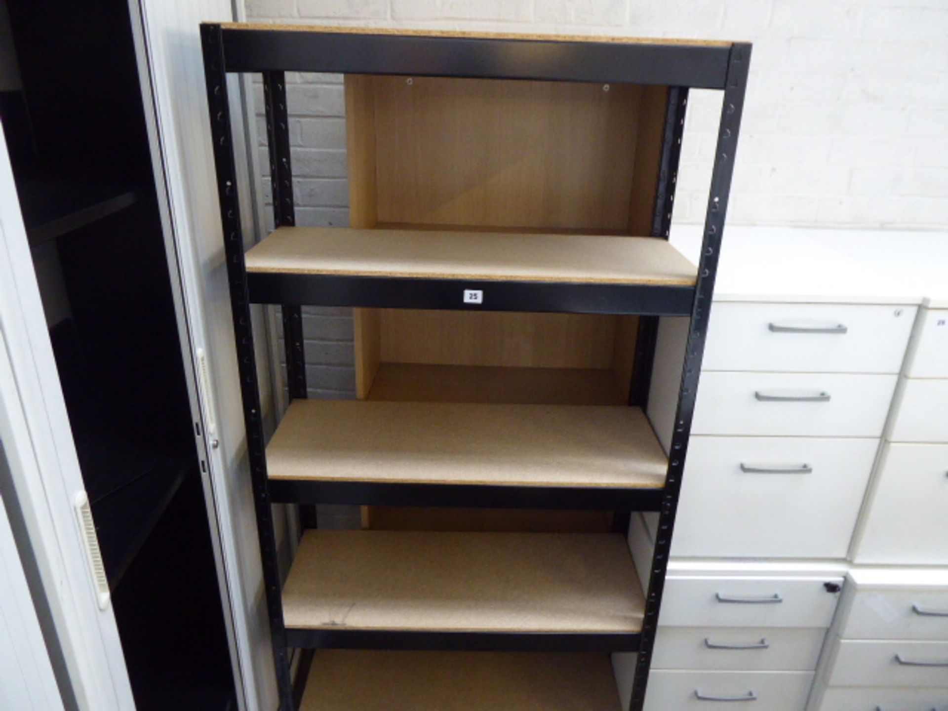 An open bookcase and open shelf unit