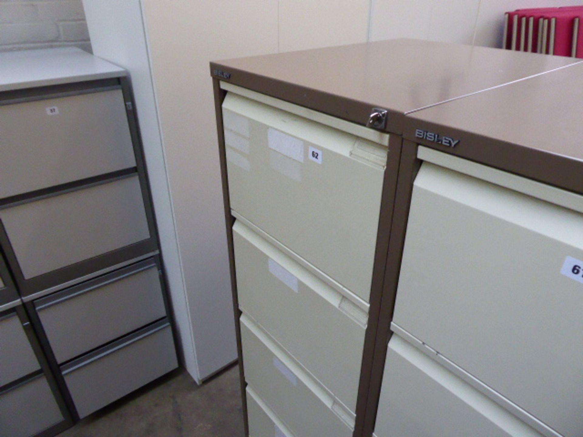 Bisley coffee and cream coloured 5 drawer filing cabinet