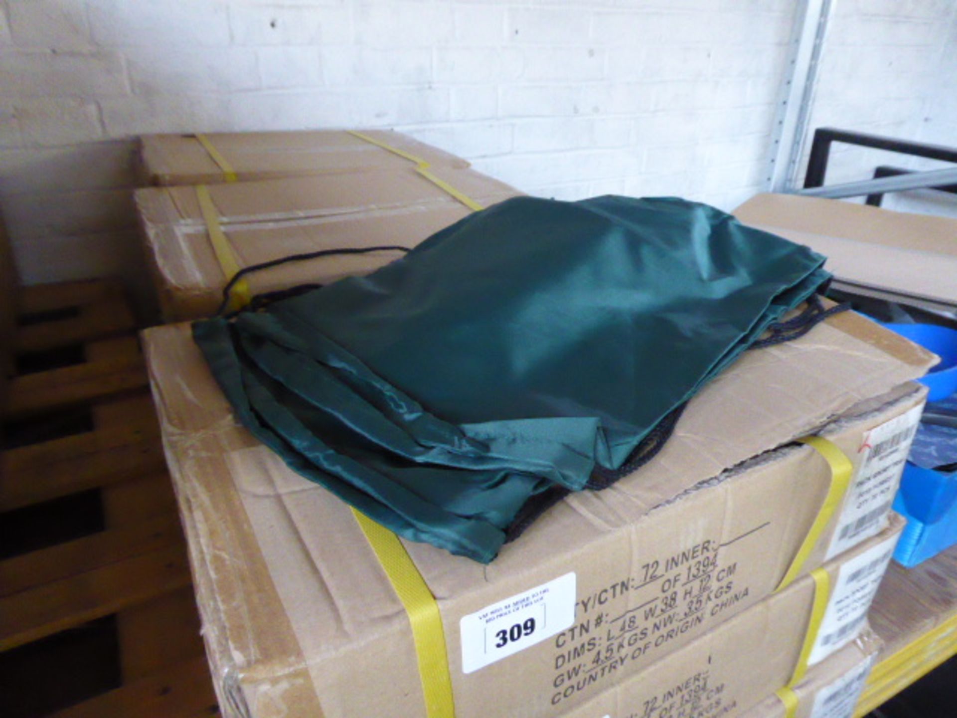 Three boxes of 72 forest green sport trail bags