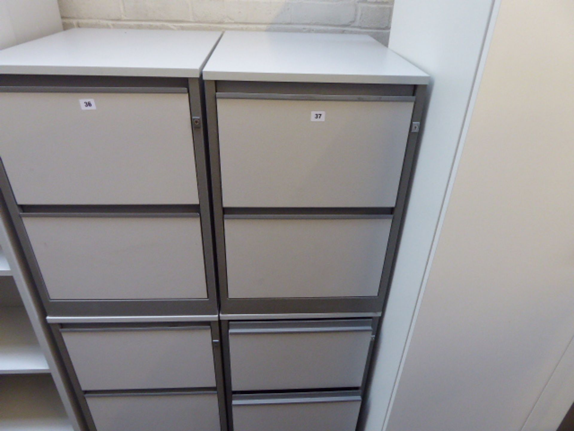 2 grey 2 drawer filing cabinet