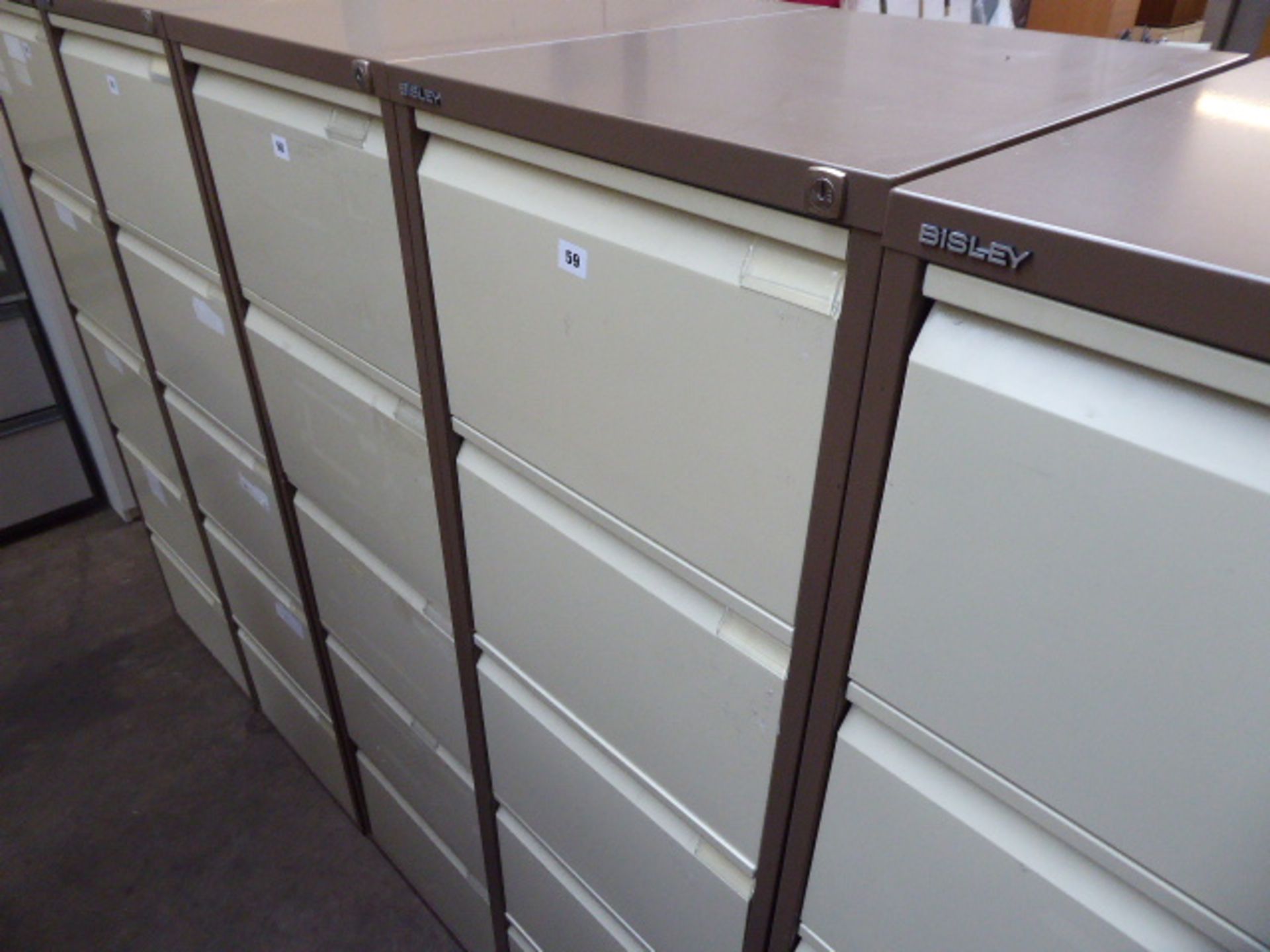 Bisley coffee and cream coloured 5 drawer filing cabinet