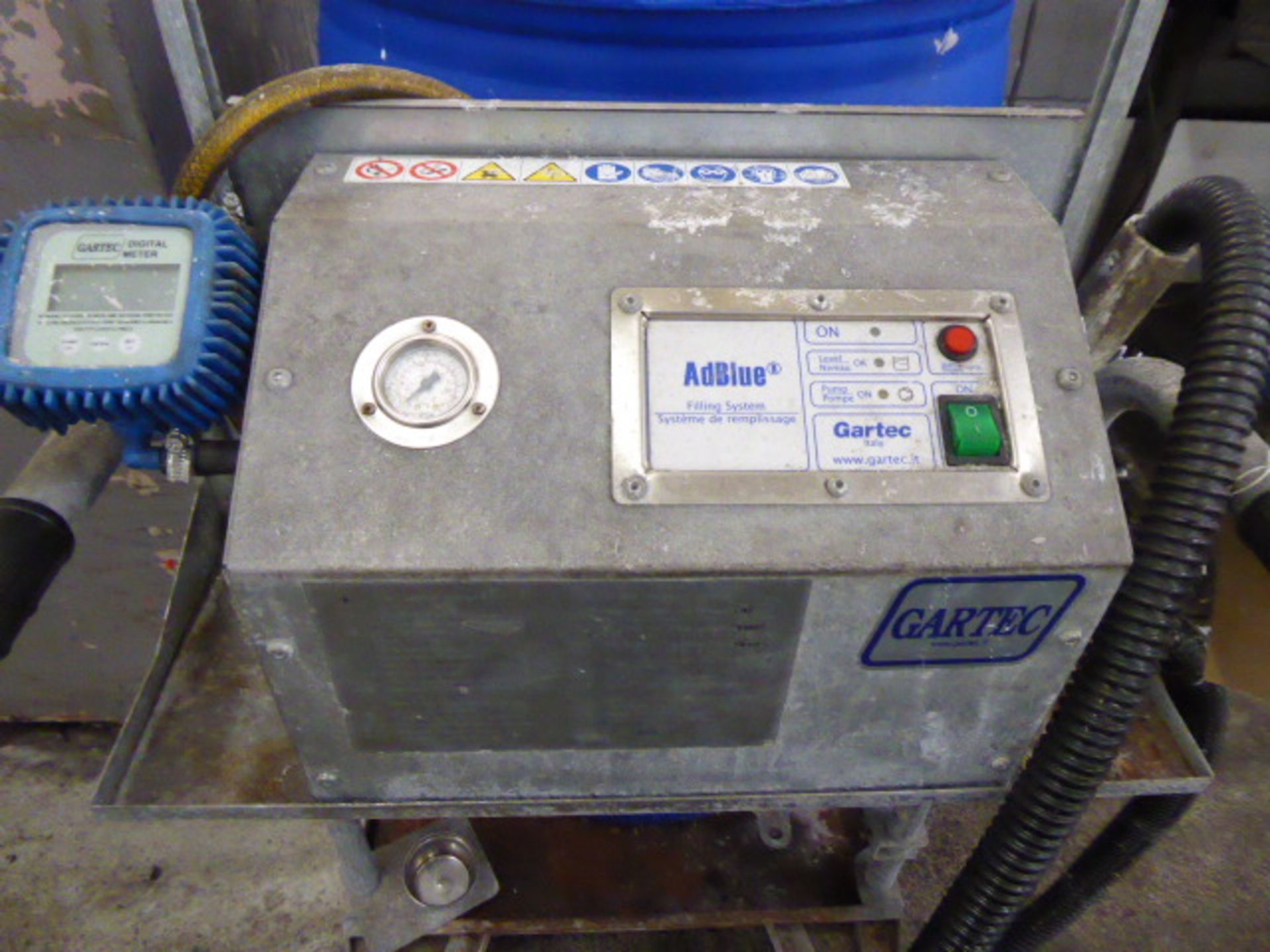 Gartec Adblue filling system on trolley with part barrel of Adblue - Image 3 of 4