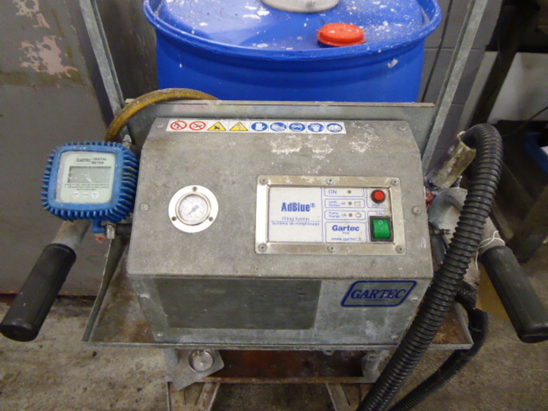 Gartec Adblue filling system on trolley with part barrel of Adblue - Image 2 of 4