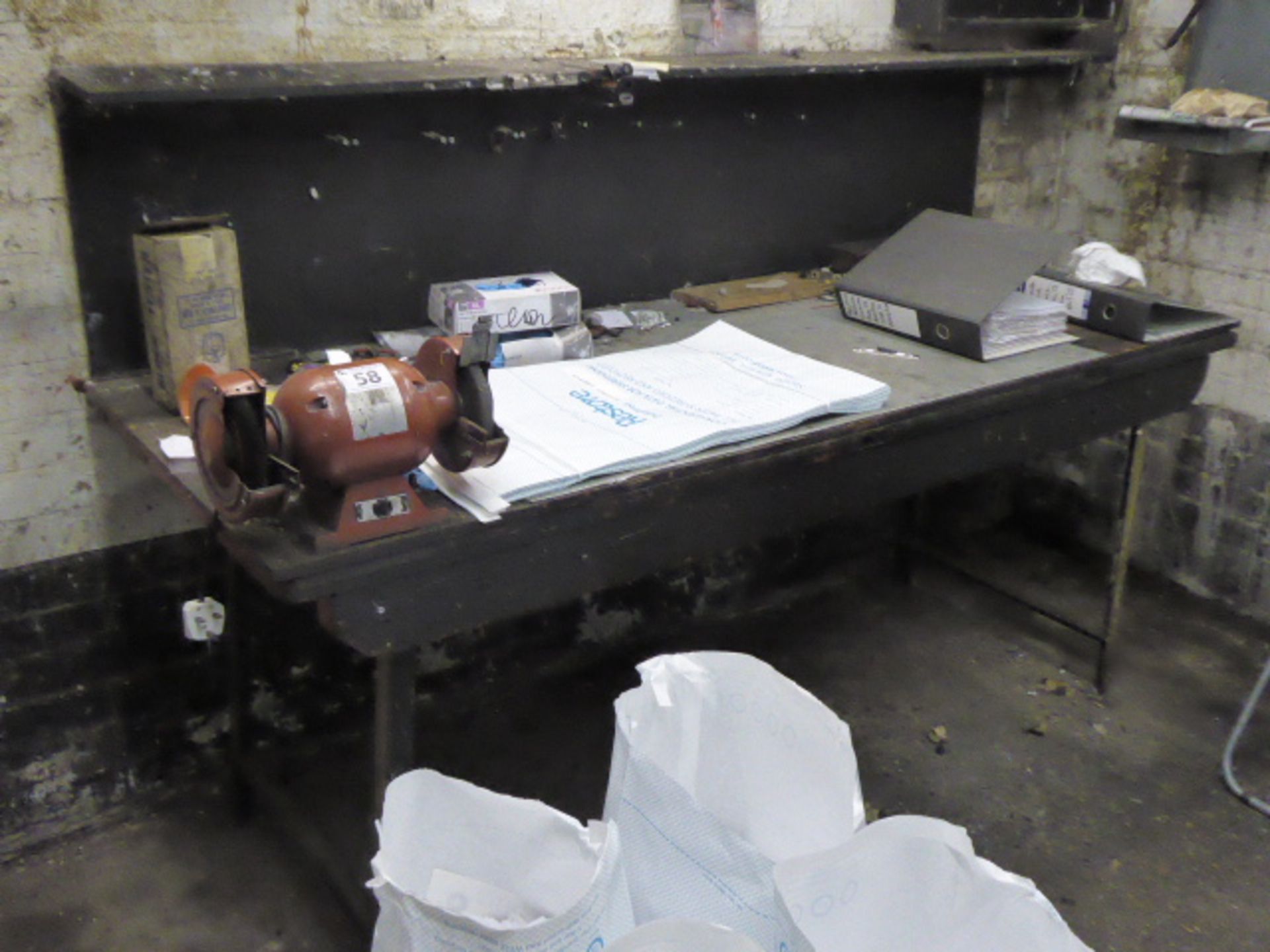 Double ended bench grinder with bench - Image 2 of 2