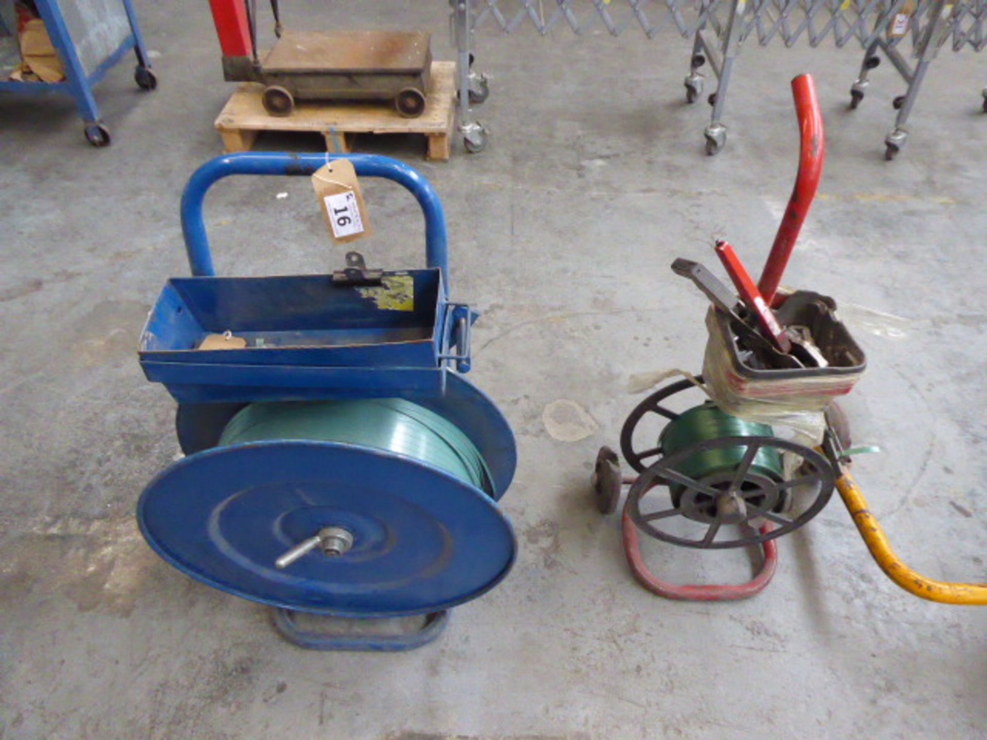 2 banding trolleys with strapping and accessories