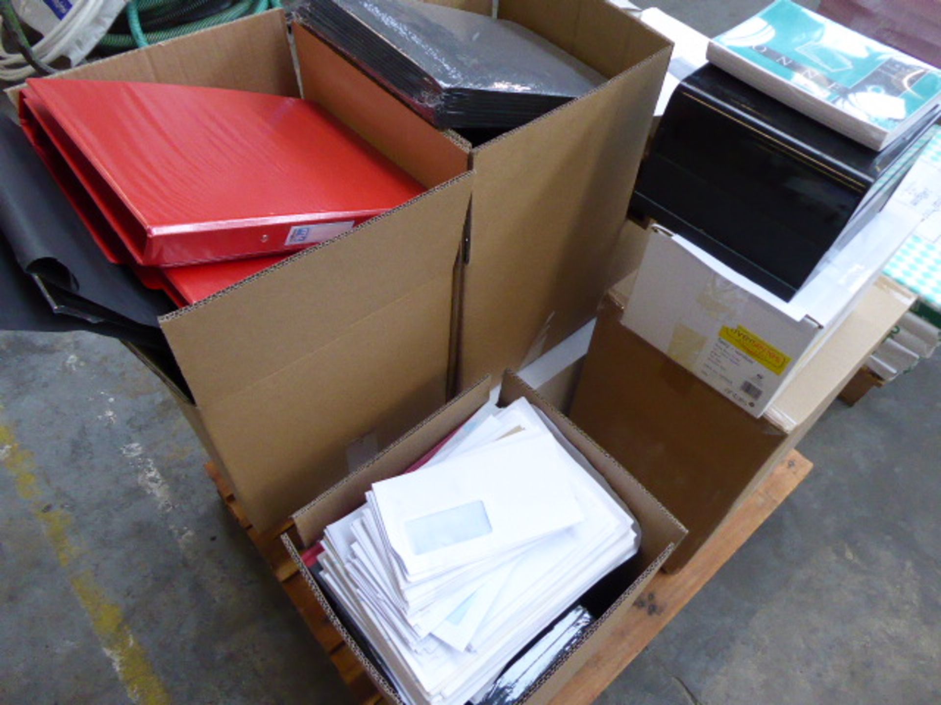 2 pallets of misc. stationary to include envelopes, ring binders, staplers, combi-bind, elastic - Image 5 of 5