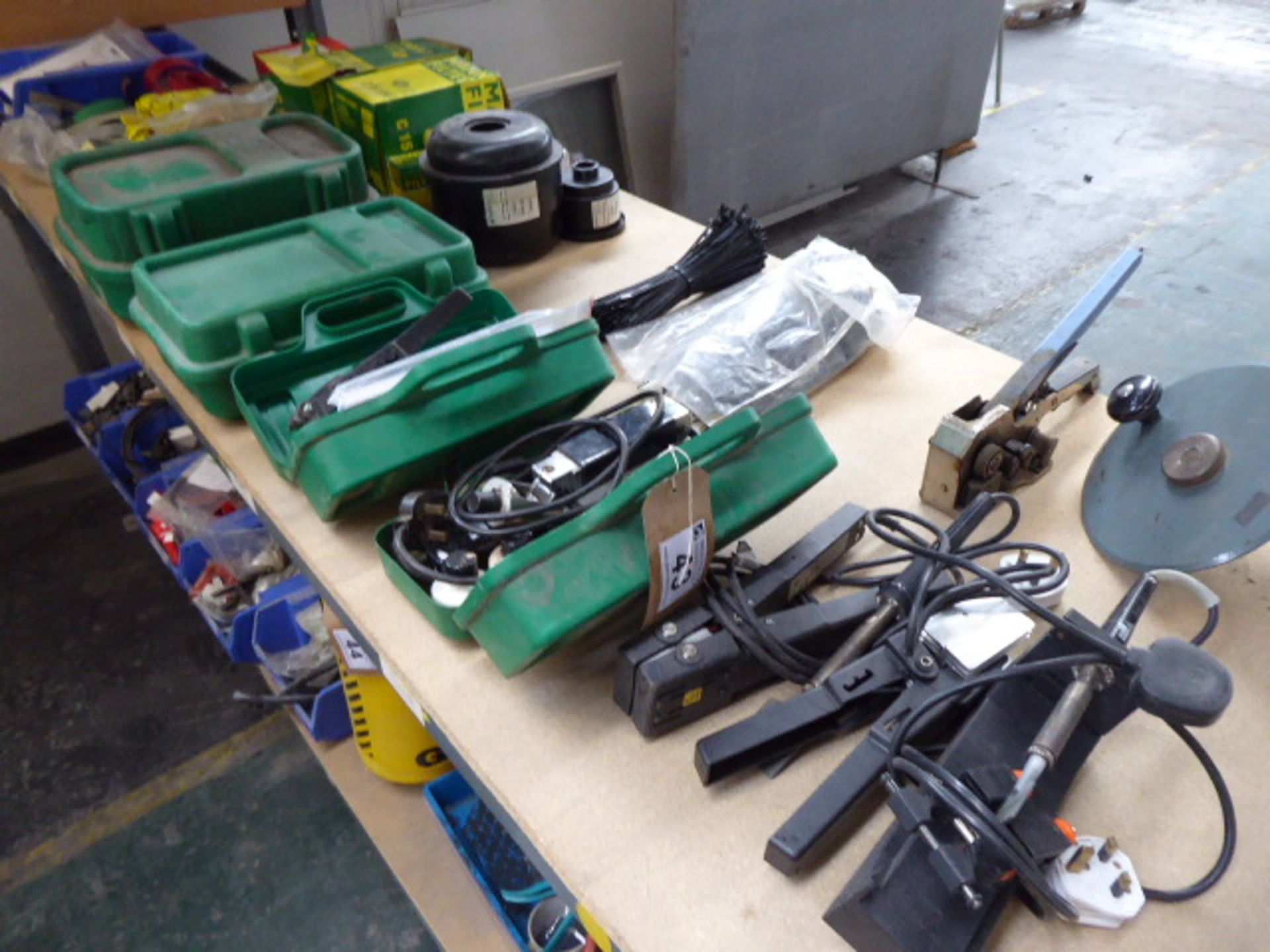 Range of hot pressing devices, machinery spares, filters etc (top shelf) - Image 2 of 6
