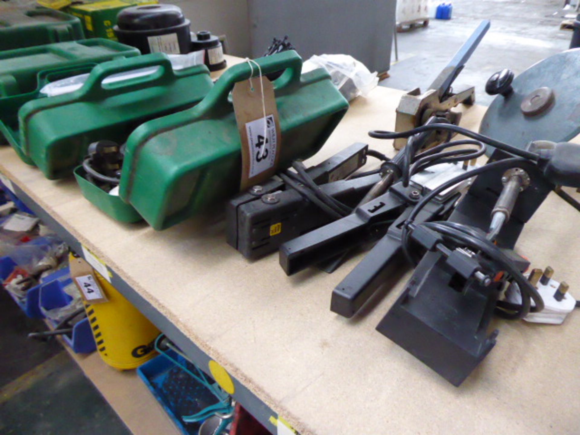 Range of hot pressing devices, machinery spares, filters etc (top shelf)