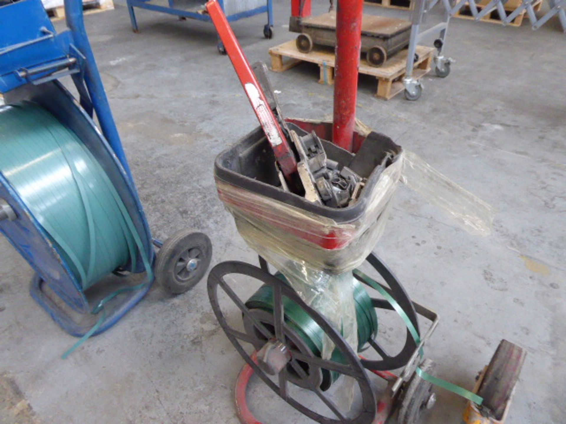 2 banding trolleys with strapping and accessories - Image 3 of 3