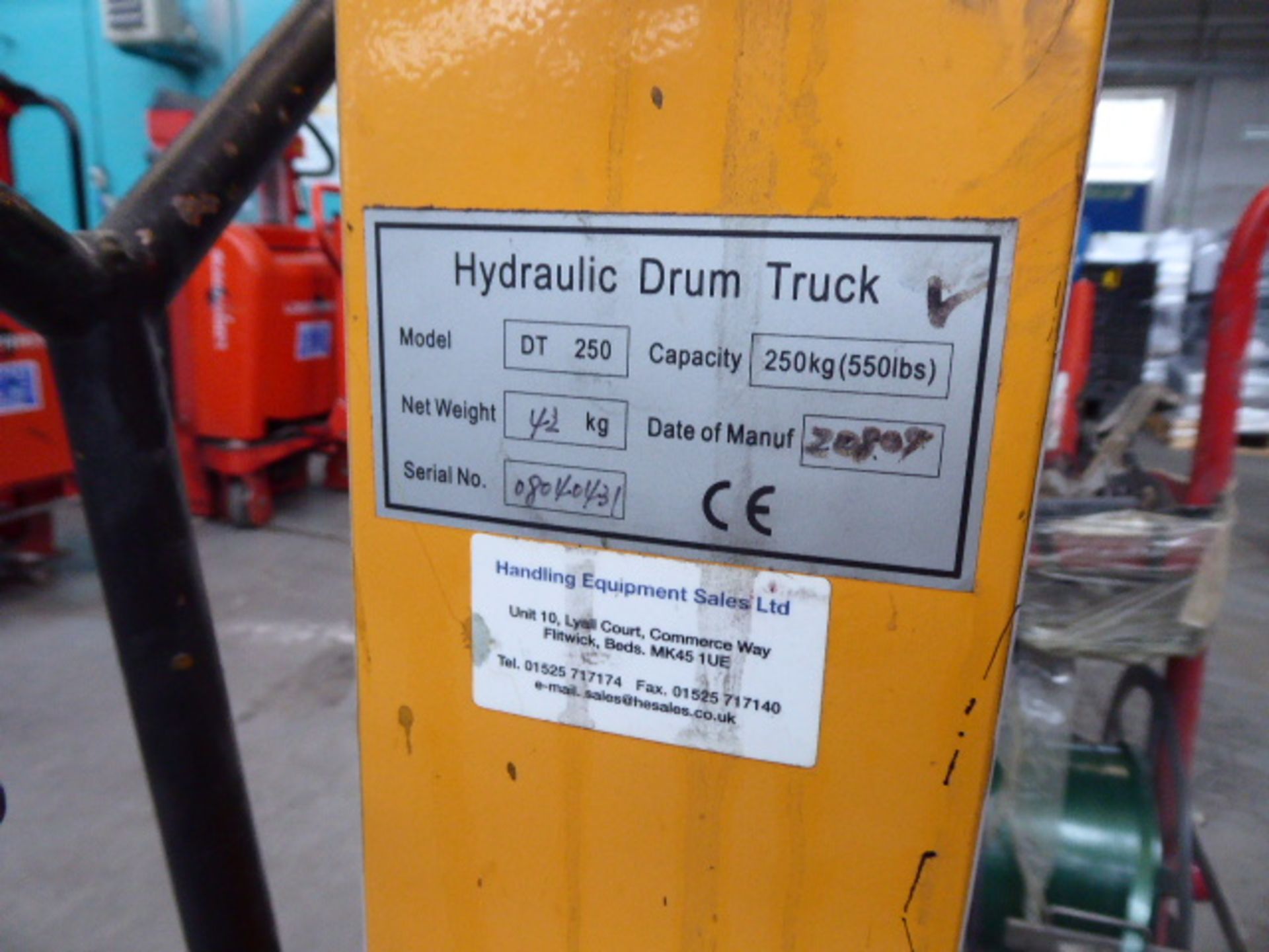 HES Record Materials Handling hydraulic drum truck, model DT250 - Image 4 of 4