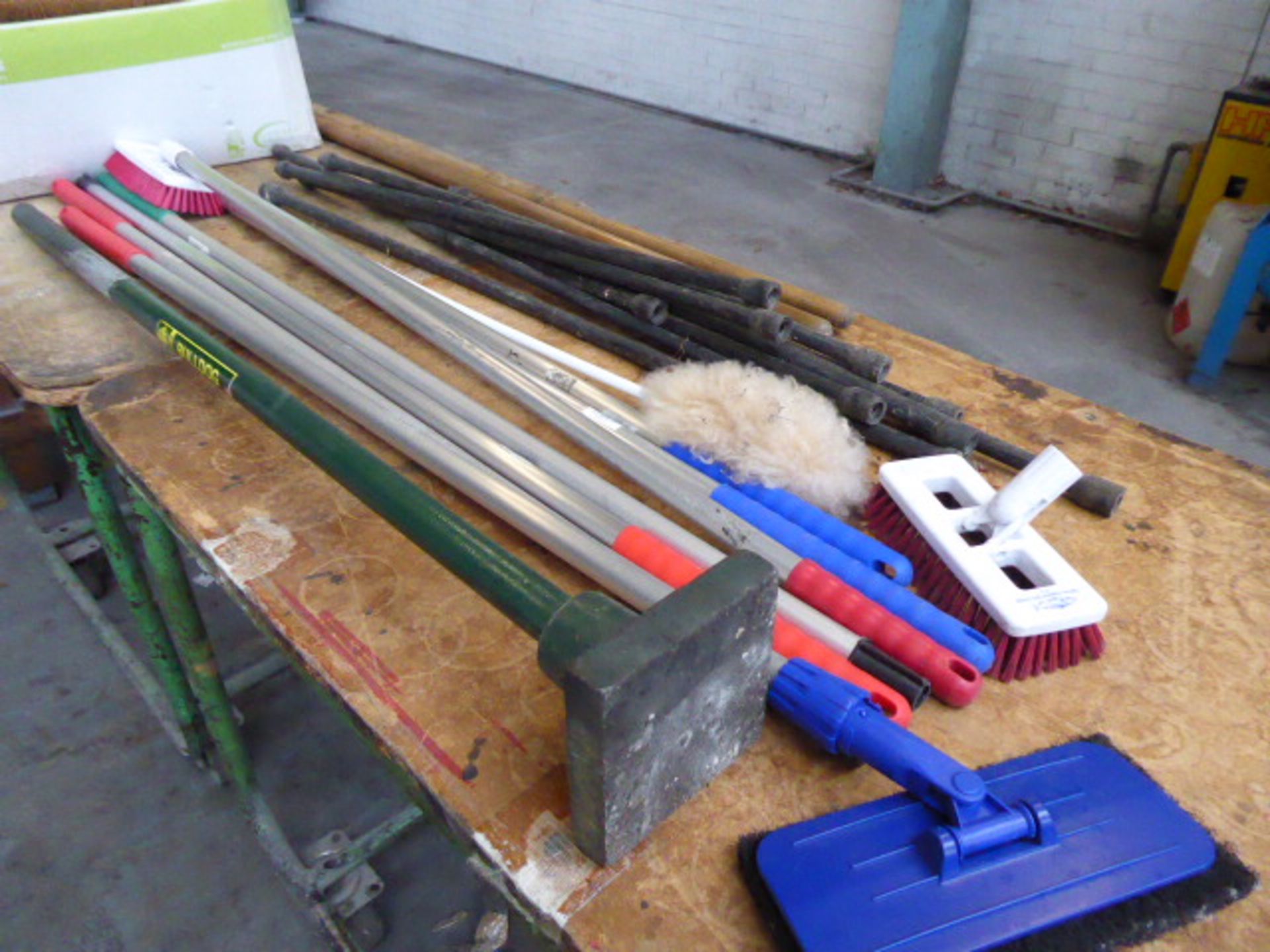 Various brooms, drain rods and a Bulldog rammer - Image 2 of 2
