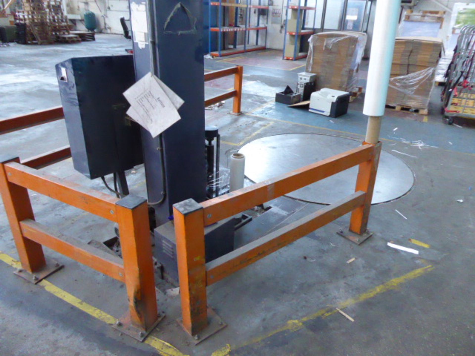 Europack pallet wrapping machine, three phase electric together with 4 sections of safety fencing - Image 6 of 8