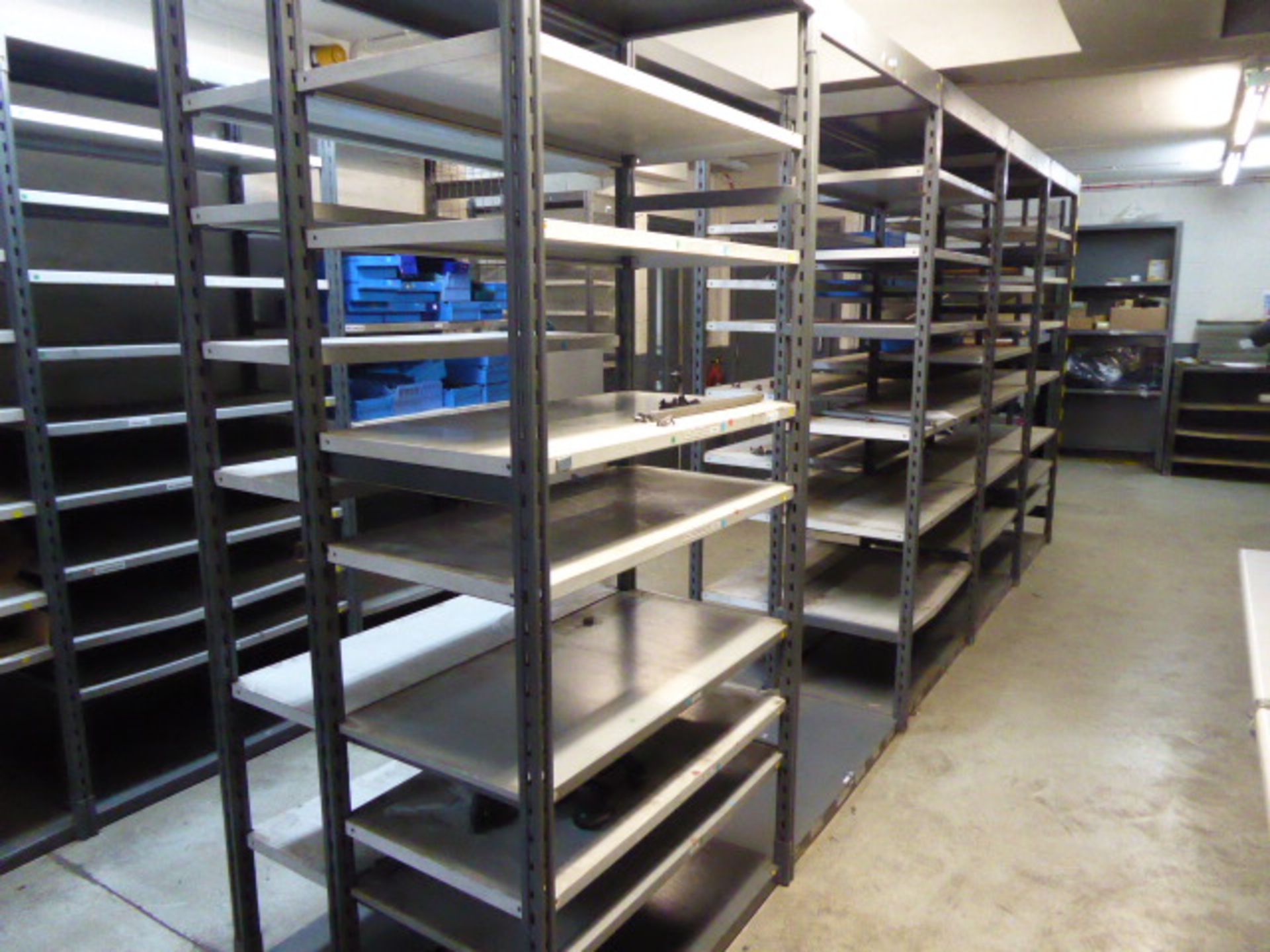 Parts department stores racking comprising mainly a Linvar 2 tone grey slotted system. In all approx - Image 4 of 6