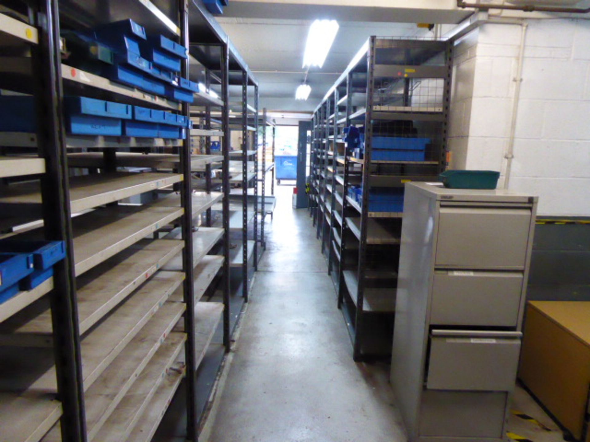 Parts department stores racking comprising mainly a Linvar 2 tone grey slotted system. In all approx - Image 6 of 6