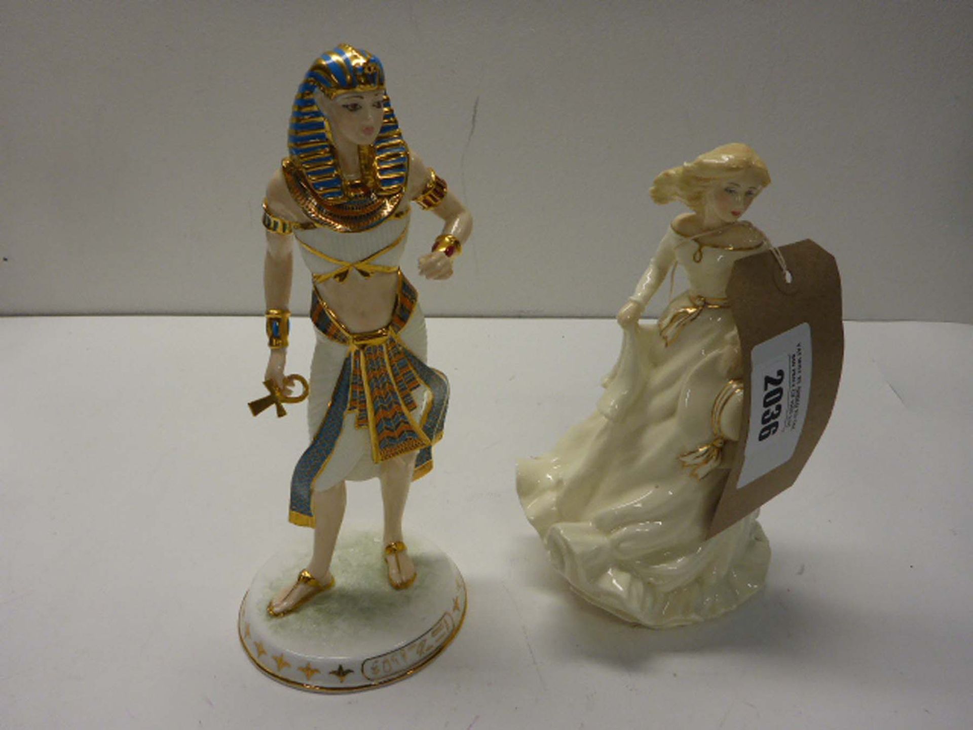 Wedgewood Tutnkhamun '' The Boy King '' figure, together with Royal Doulton Summer breeze 1995