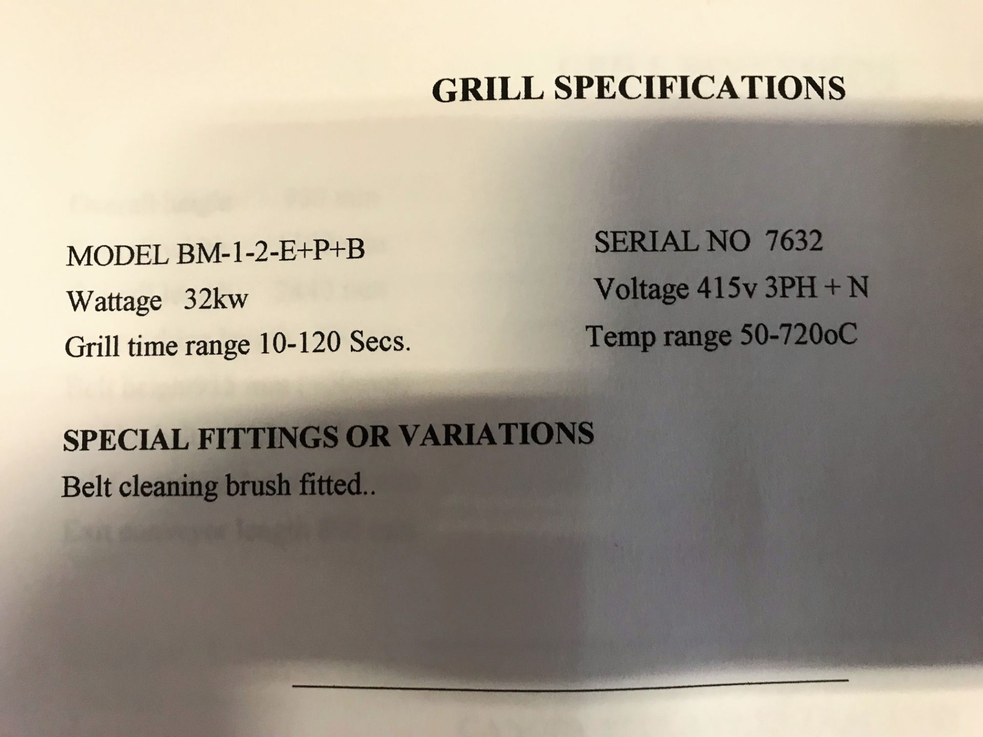 A Frampton International Model BM-1-2-E+P+B Conveyorised Grill No.7632220607 (3ph-plug in) with - Image 6 of 8