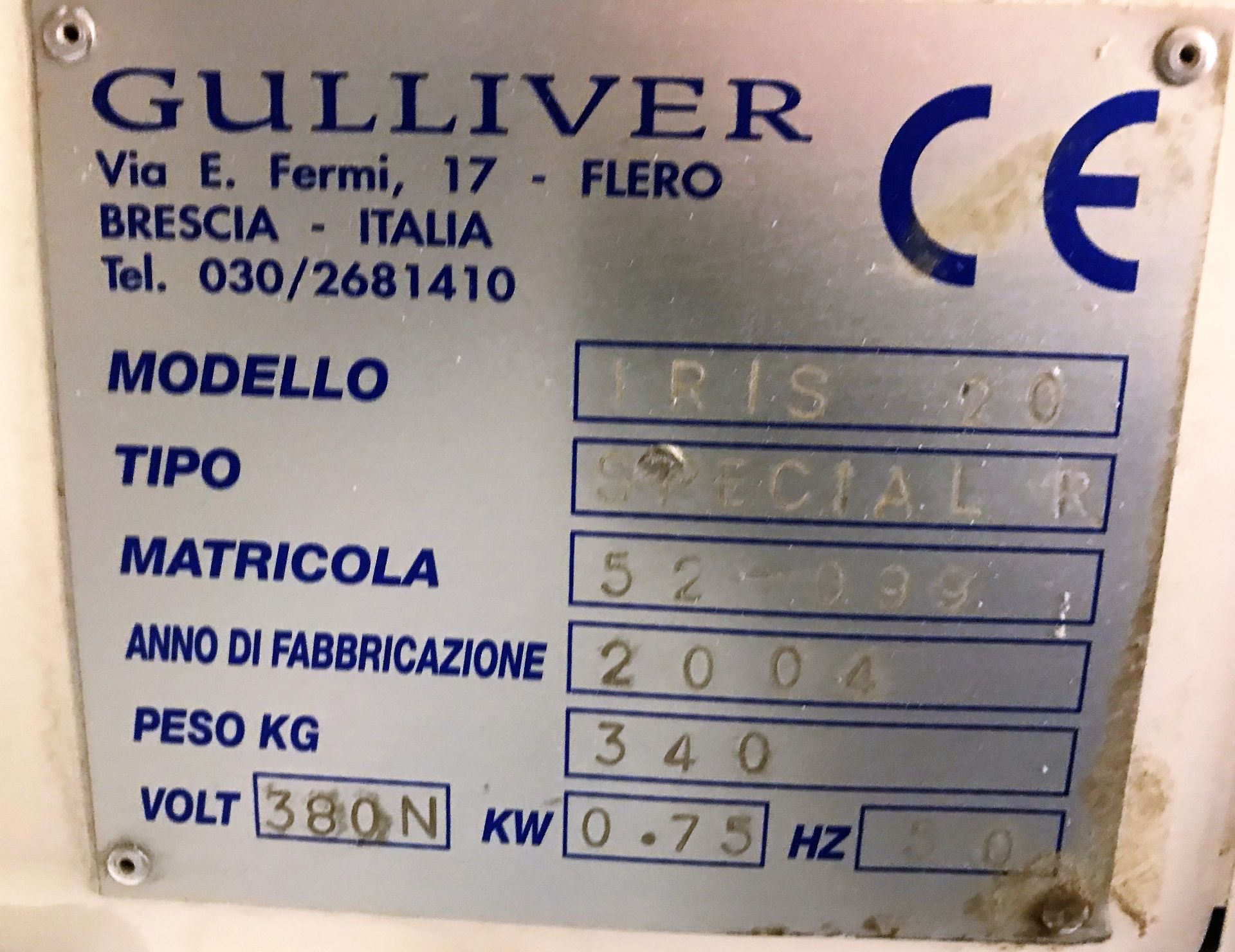A Gulliver IRIS 20 SPECIAL R Mobile Ciabatta Roll Dough Divider No.52-099 (2004), 3ph-plug in, 320mm - Image 7 of 7