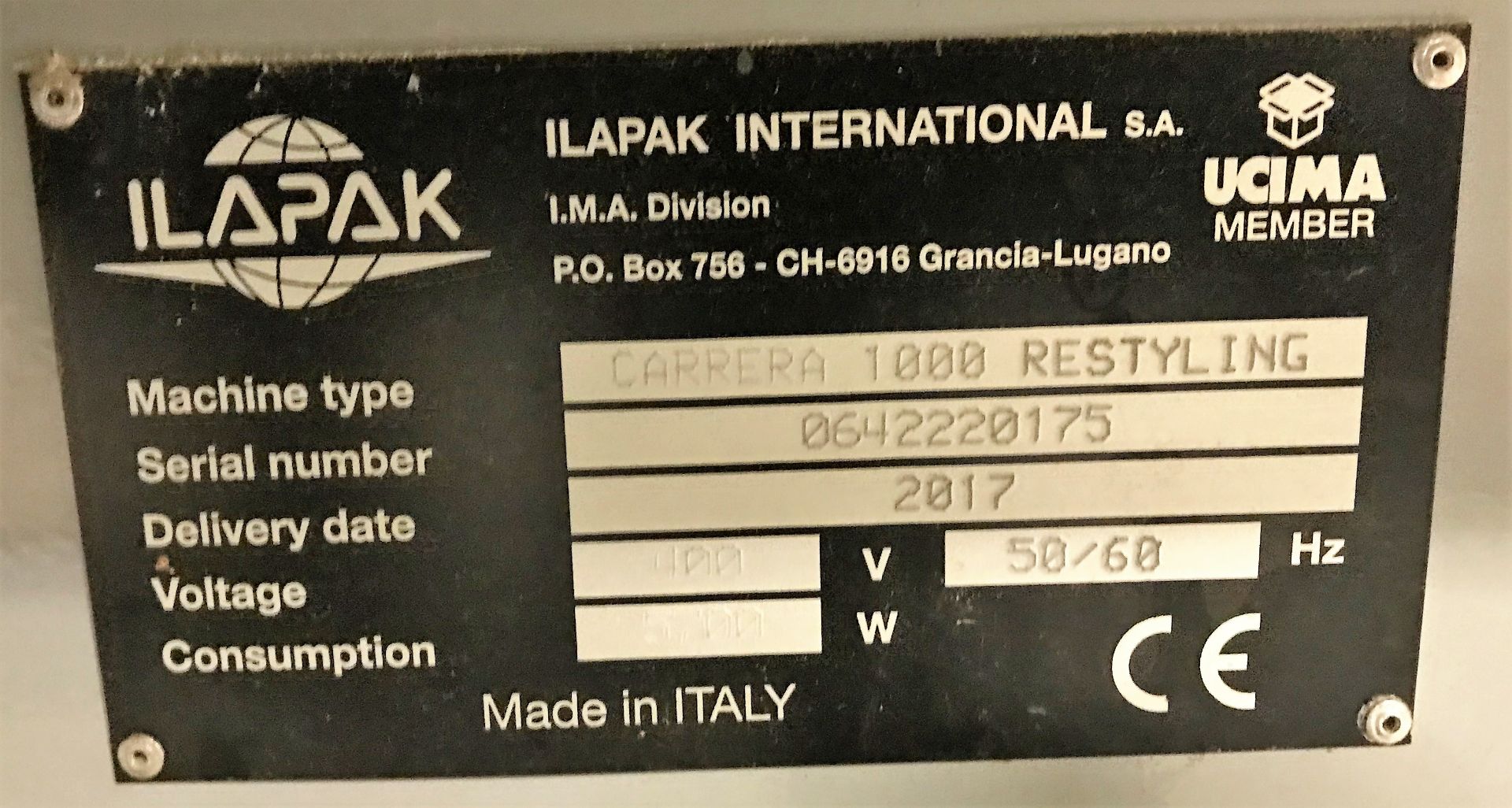 An Ilapak Carrera 1000 Restyling Flow Wrapping Machine No.0642220175 (2017), 3ph-plug in; infeed - Image 7 of 8