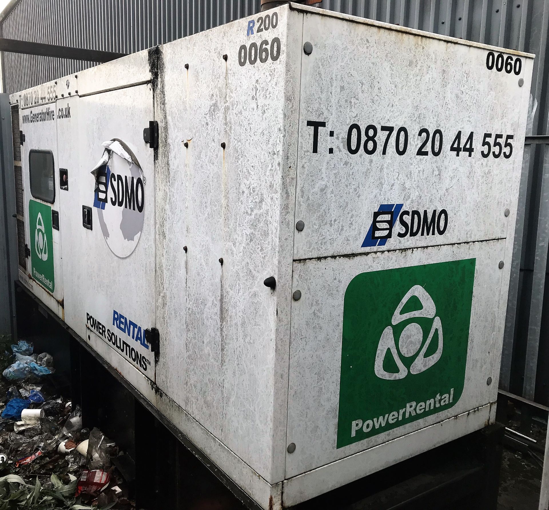 An SDMO R200 180kVA Diesel Engine Back Up Generator No.R200K05014690 (2005), 144kW with John Deere