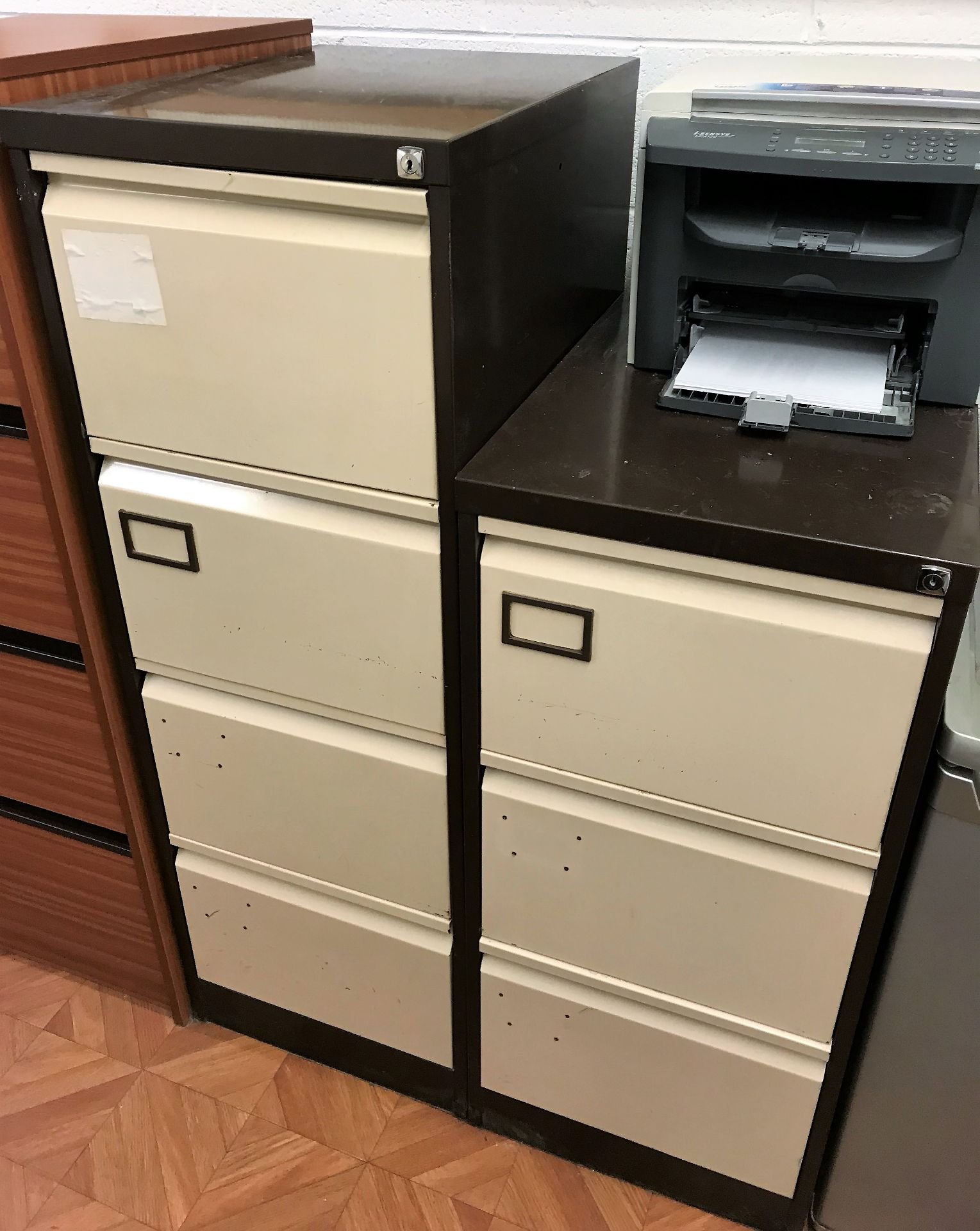 2 Filing Cabinets, 4 drawer and 3 drawer.