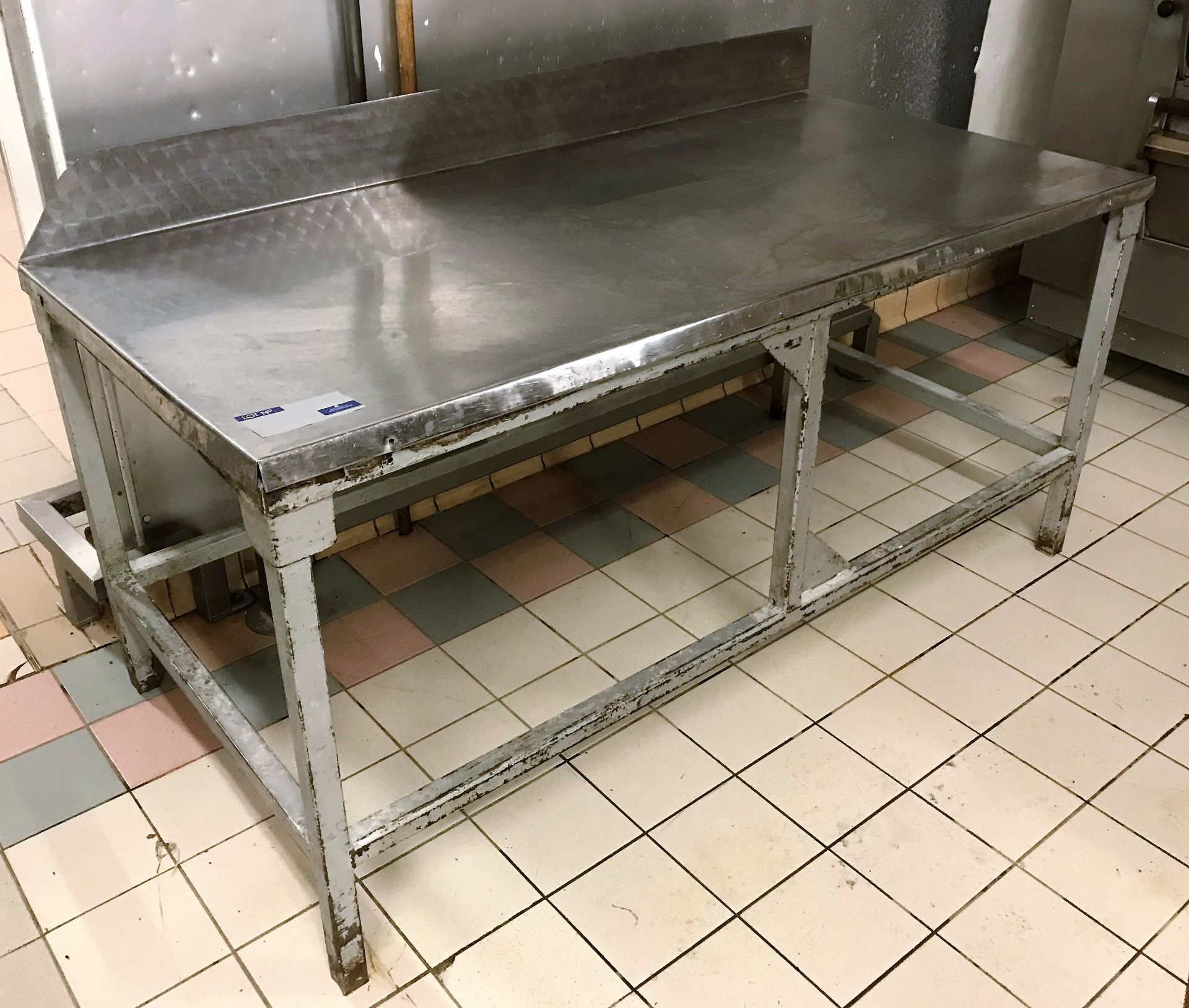 A Stainless Steel Bench, 69in x 33in x 33in h.