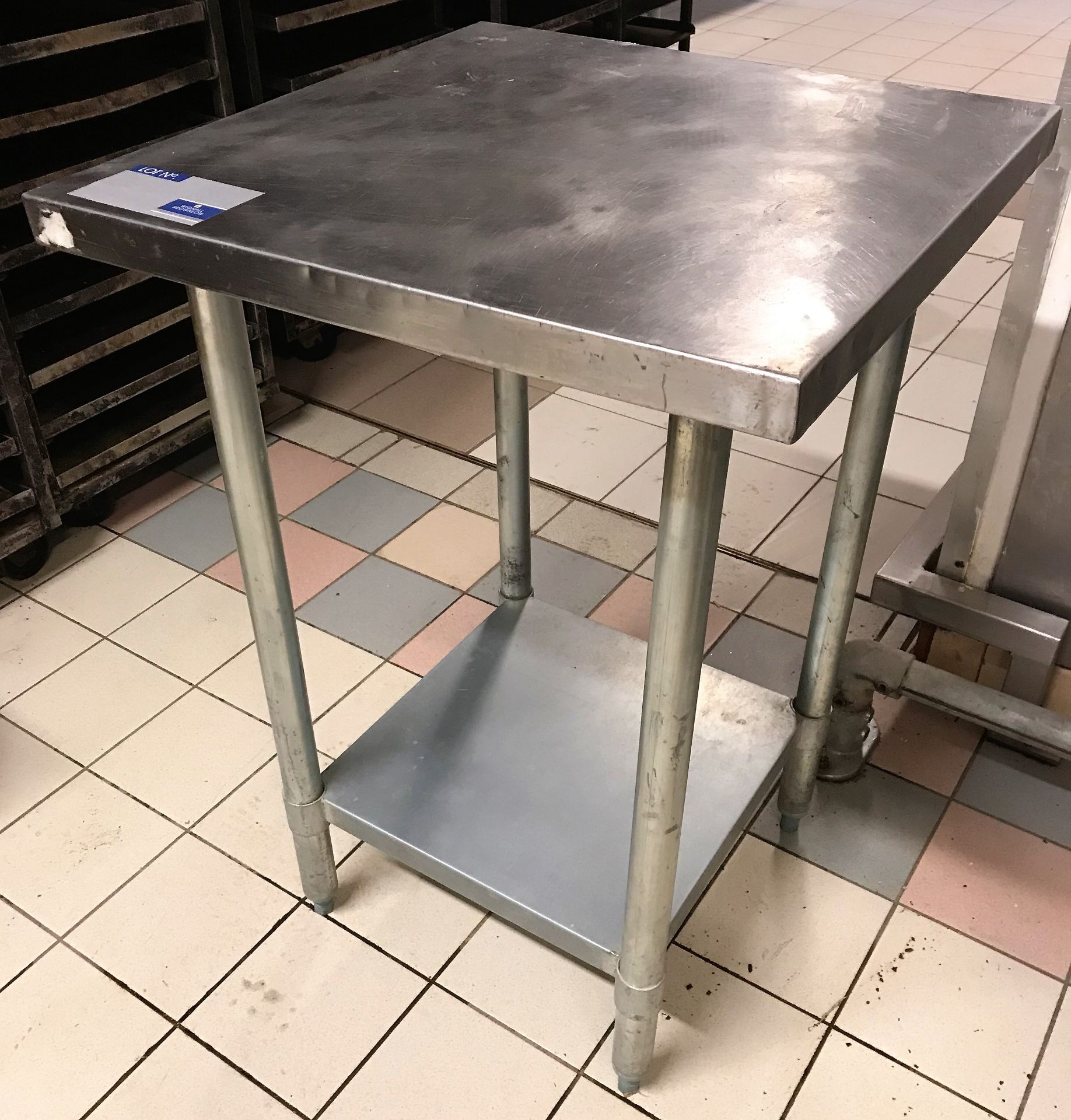 A Stainless Steel Stand, 60cm x 60cm x 90cm h.