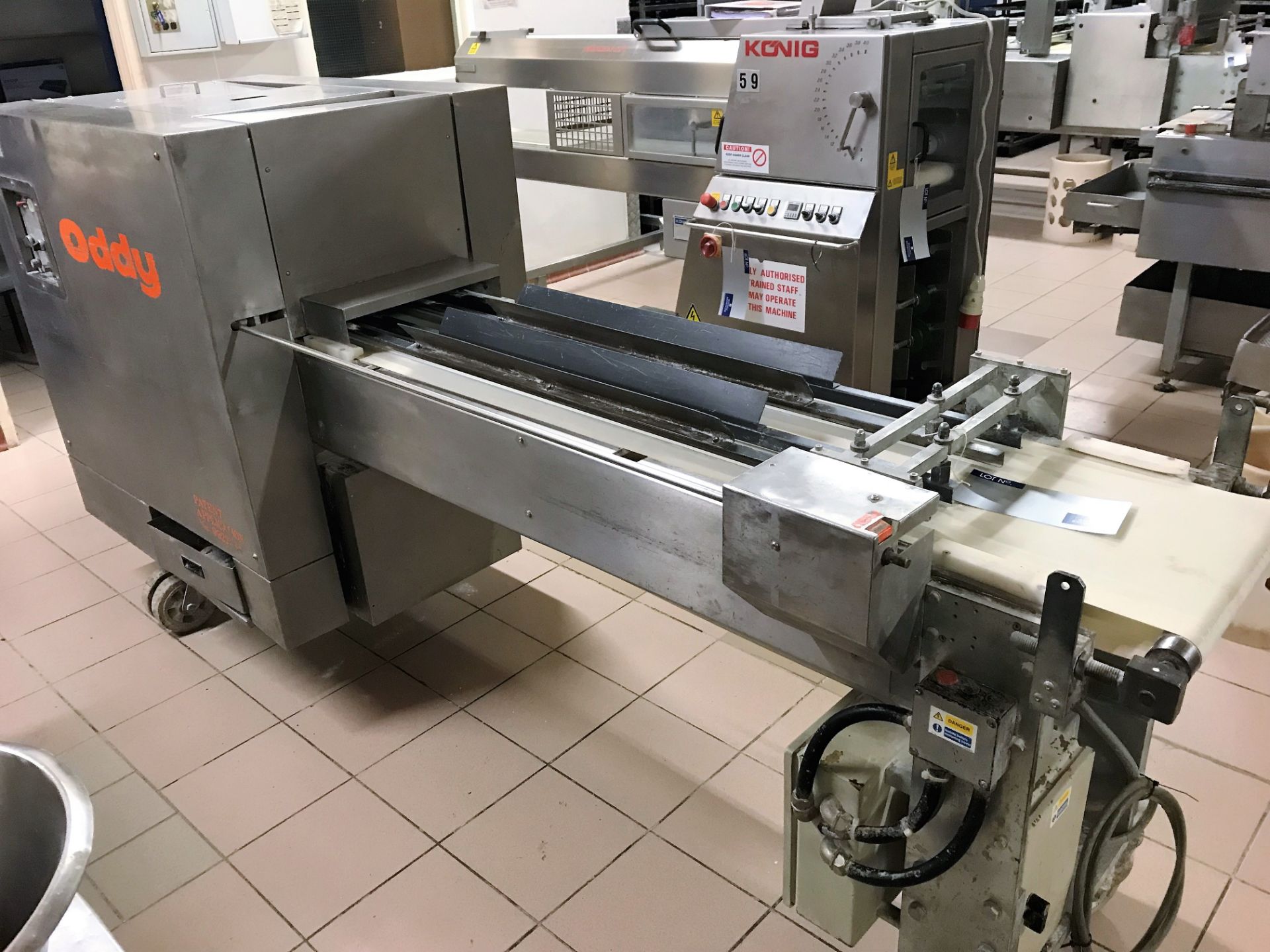 An Oddy Type 55 Mobile Two Row Bread Plaiting Line No.11186 (3ph), 15in x 138in conveyor.