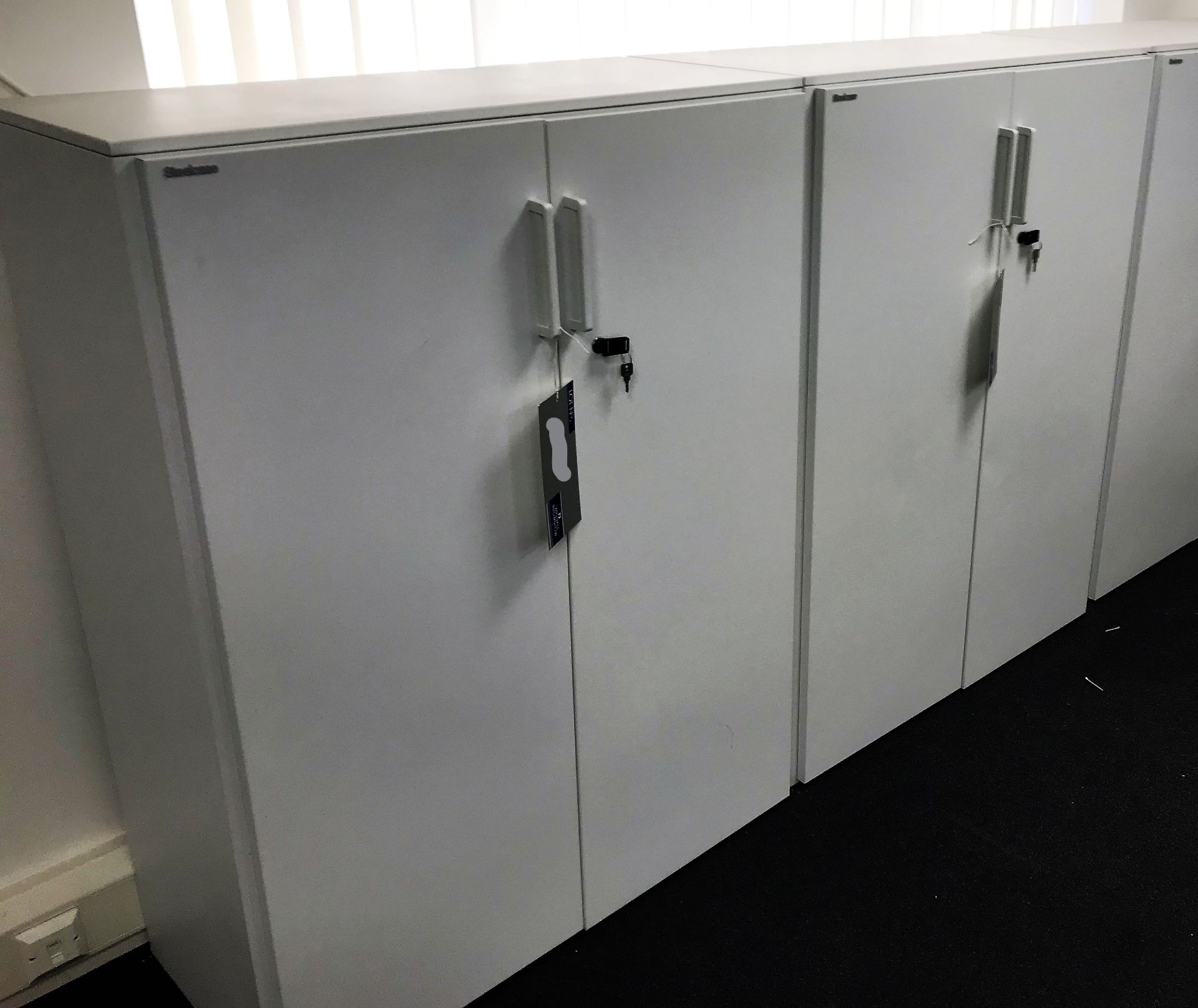 A Steelcase Double Door Cupboard, 1000 x 460 x 1300mm h-white.