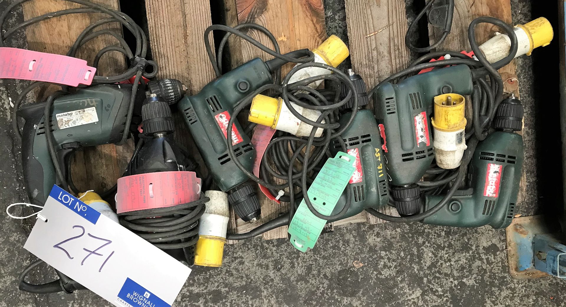 7 Metabo BE4006 Electric Drills (110v)-located at The Storage Place, Junction Street, Hyde, SK14