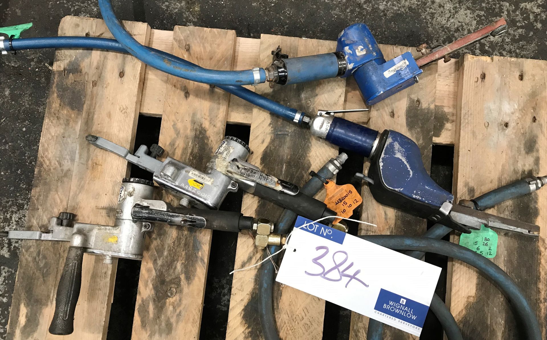 4 Various Pneumatic Belt Sanders-located at The Storage Place, Junction Street, Hyde, SK14 4QN.