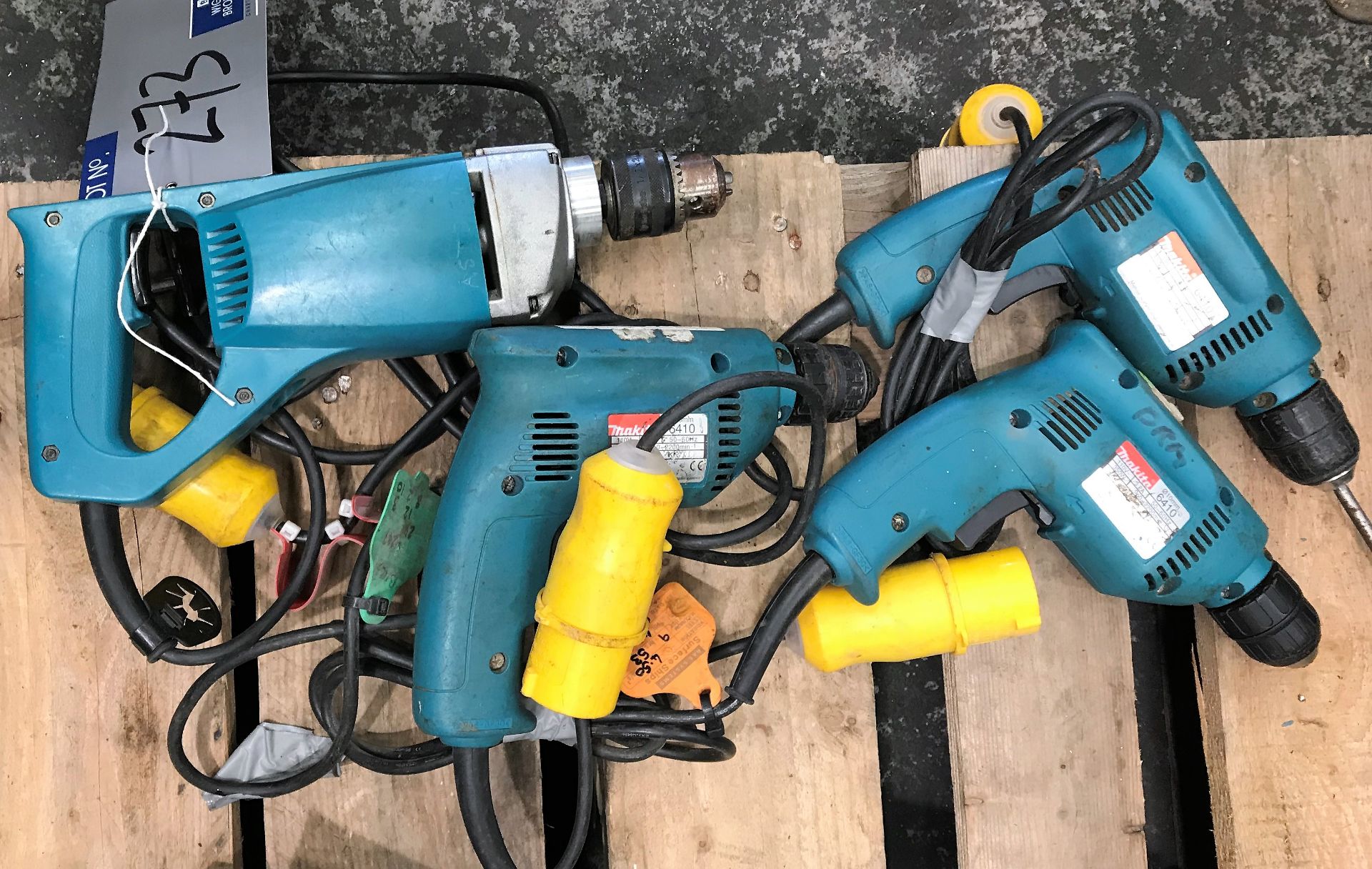 4 Makita Drills (110v): 3-6410, 1-6300LR-located at The Storage Place, Junction Street, Hyde, SK14