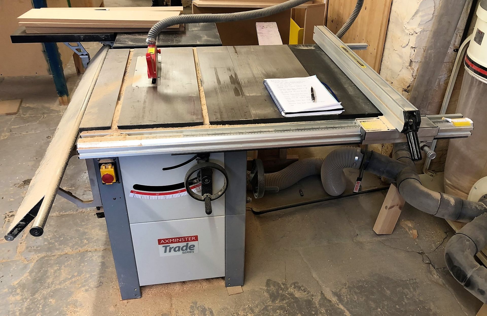 An Axminster Trade Circular Saw Bench, 1.5m table (240v)-held in store at Stoneywood Motors,