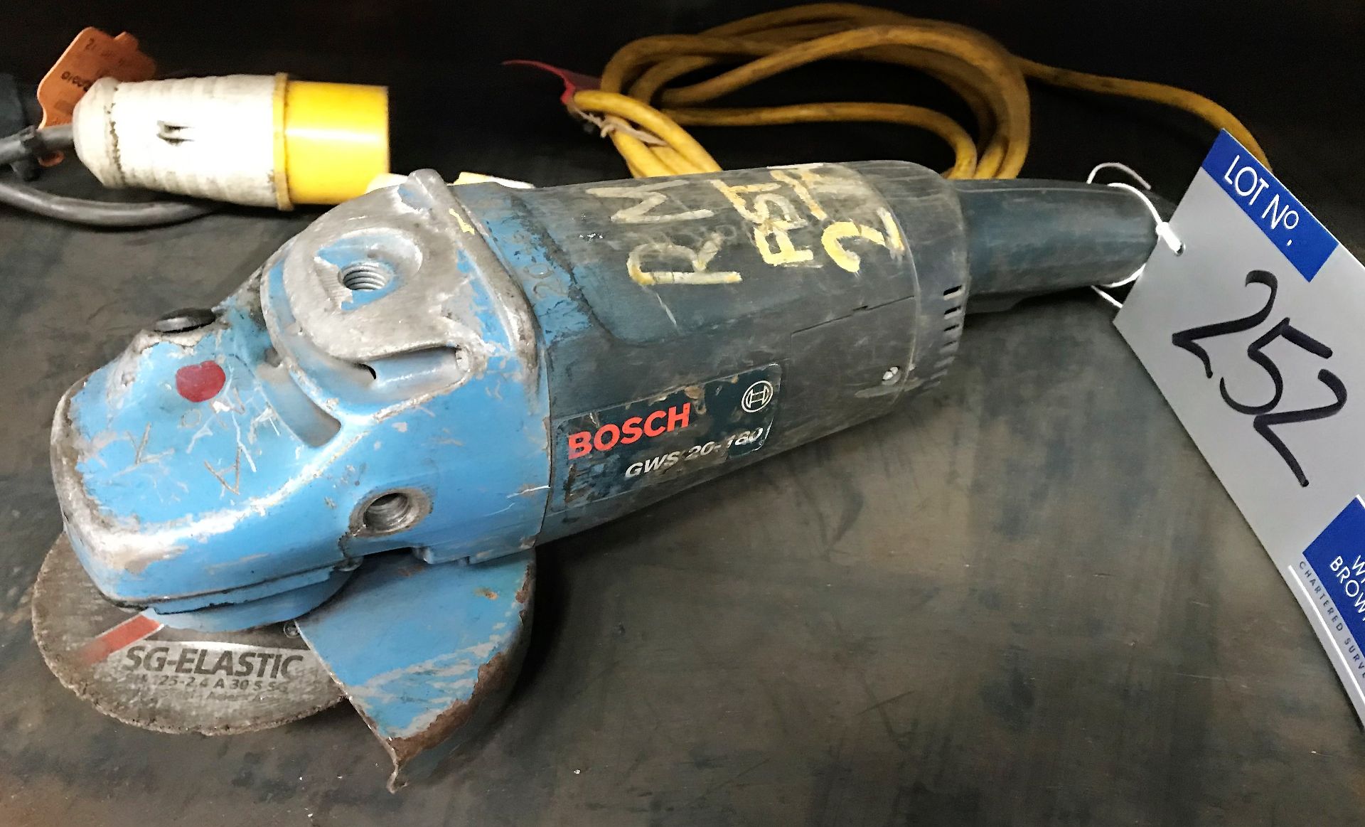 A Bosch GWS20-180 Electric Disc Grinder (110v)-located at The Storage Place, Junction Street,