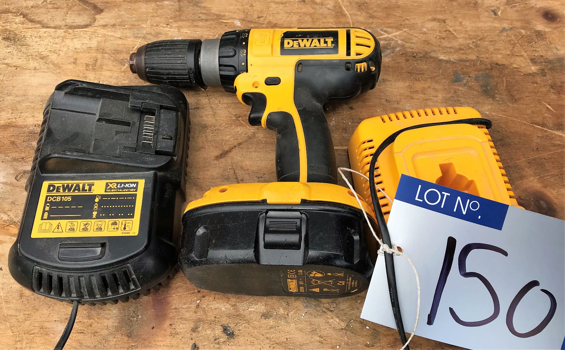 A DeWalt DC725 Cordless Drill with 2 Chargers-loca