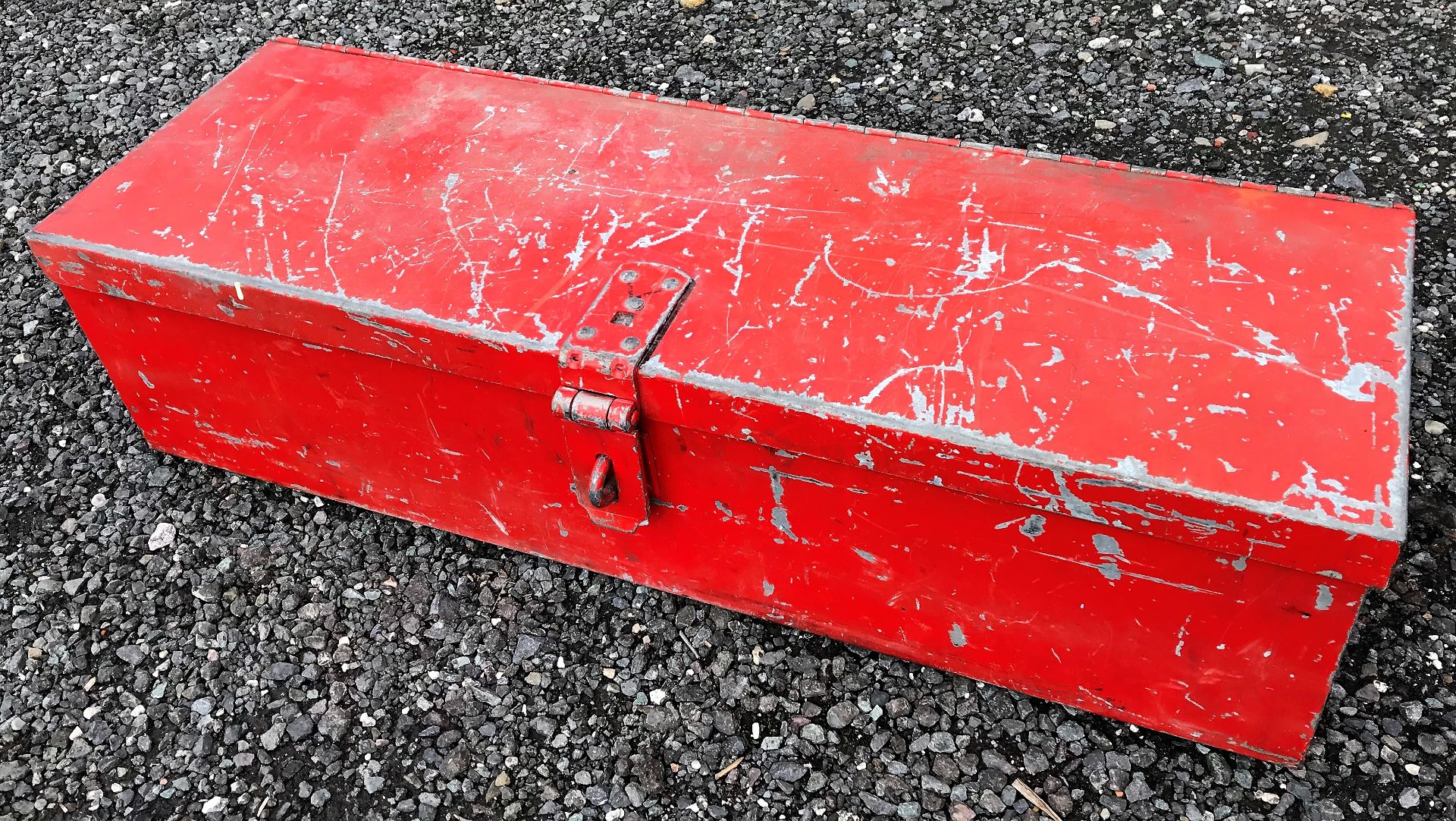 A Steel Tool Box, 38in x 12in x 10in-located at Ba