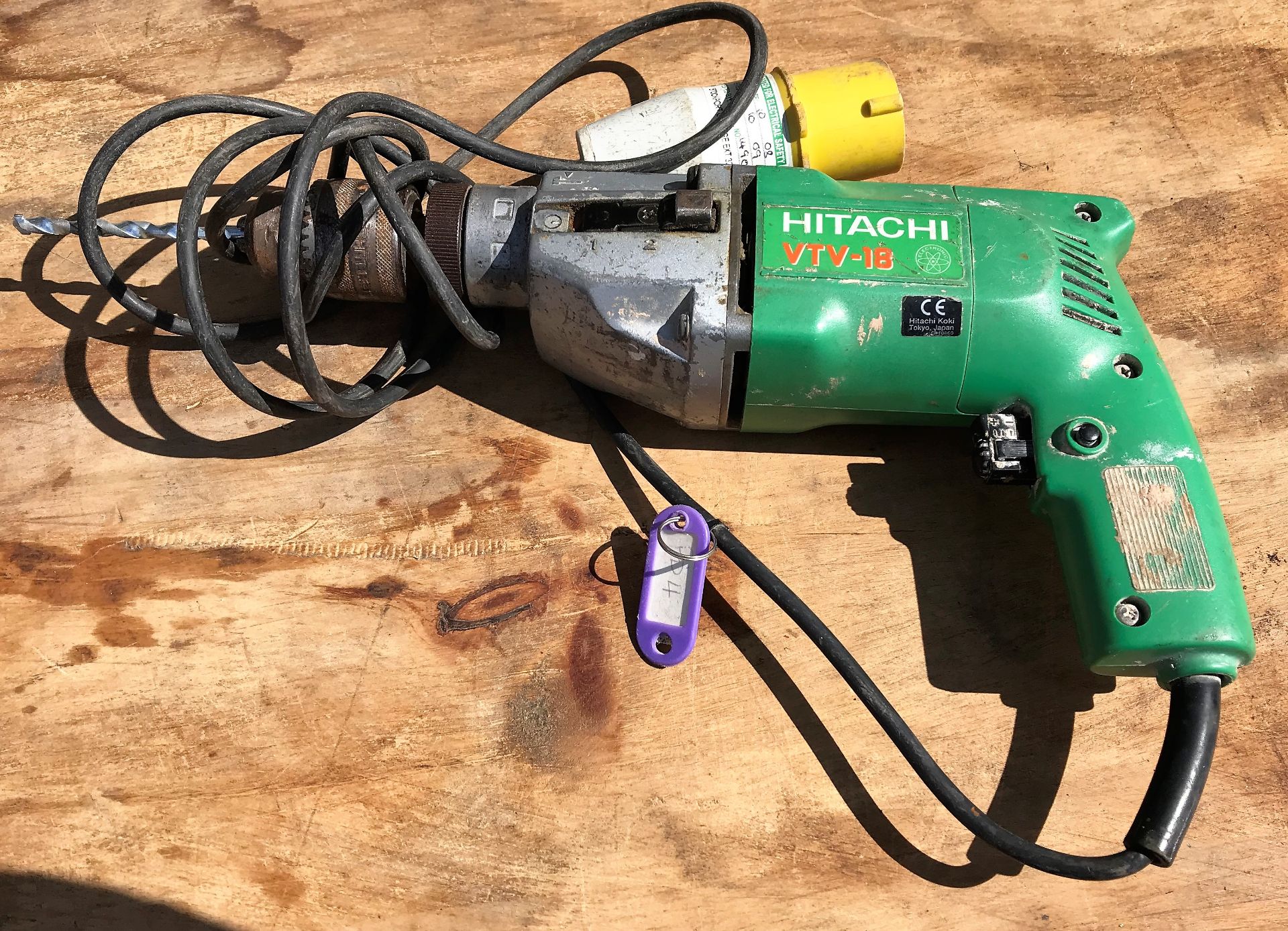 A Hitachi VTV-18 Electric Drill, 110v-located at B