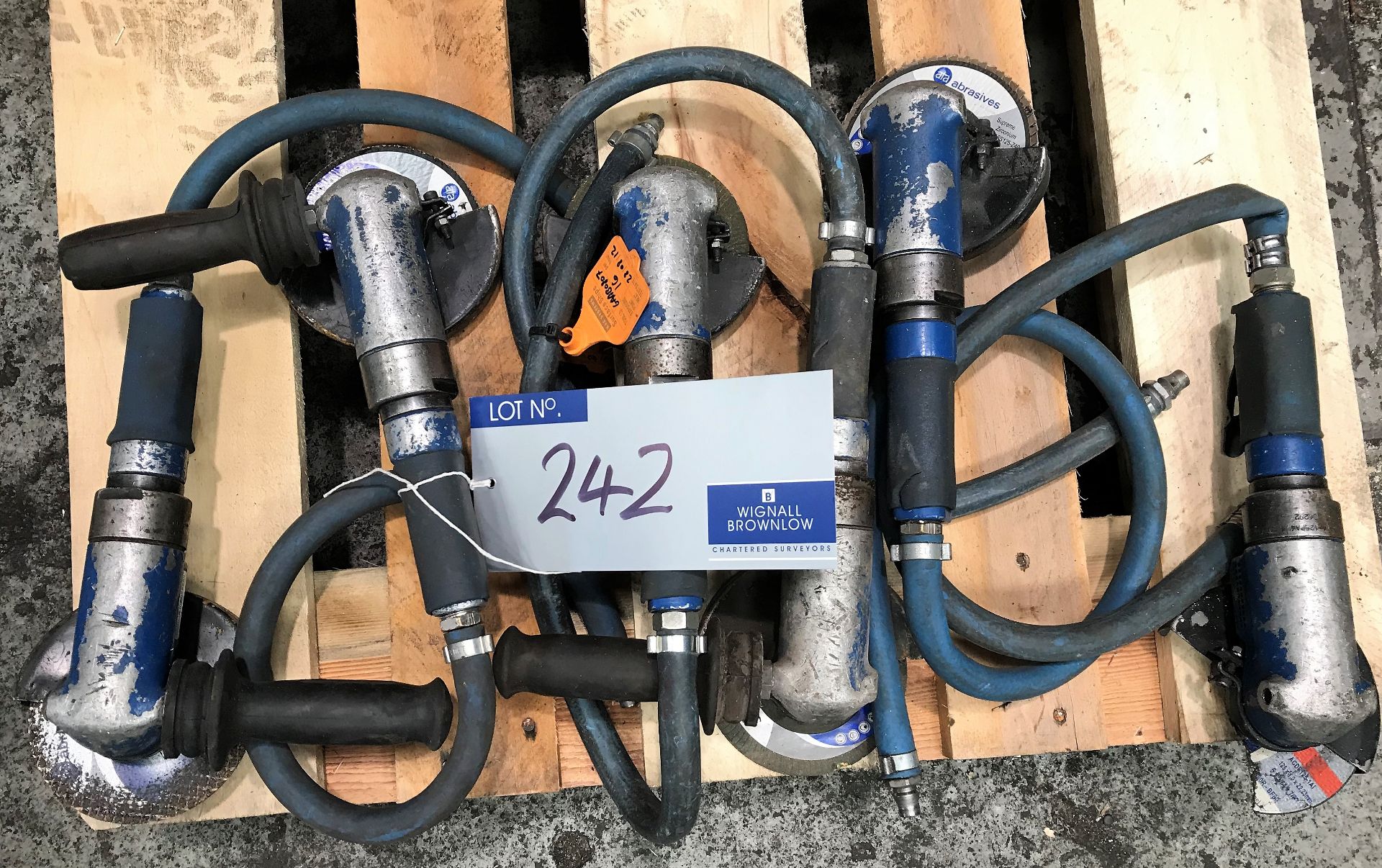 6-4in Pneumatic Disc Grinders with hose-located at The Storage Place, Junction Street, Hyde, SK14