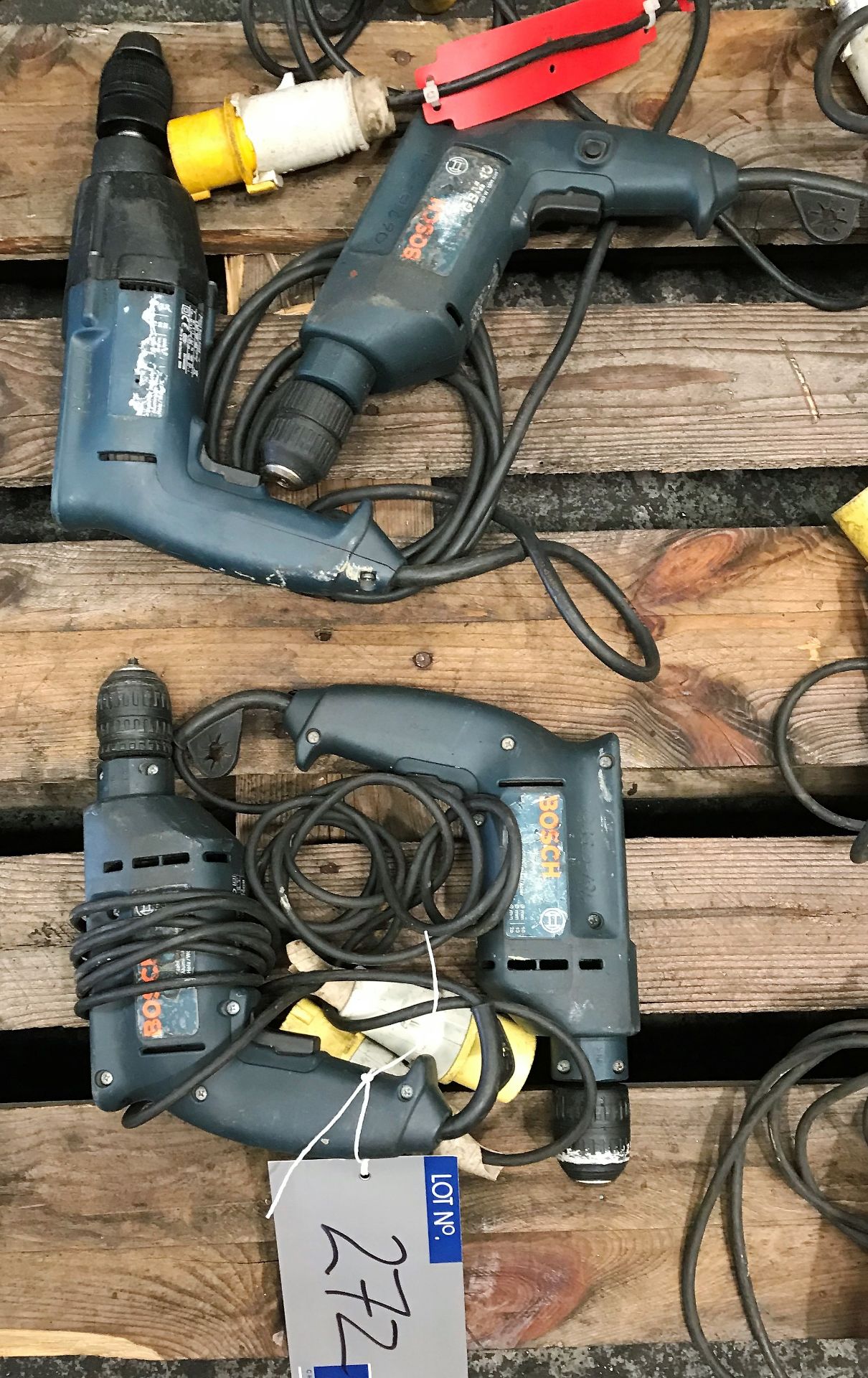 4 Bosch Electric Drills (110v): 3 GBM10, 1 GBM13-2-located at The Storage Place, Junction Street,