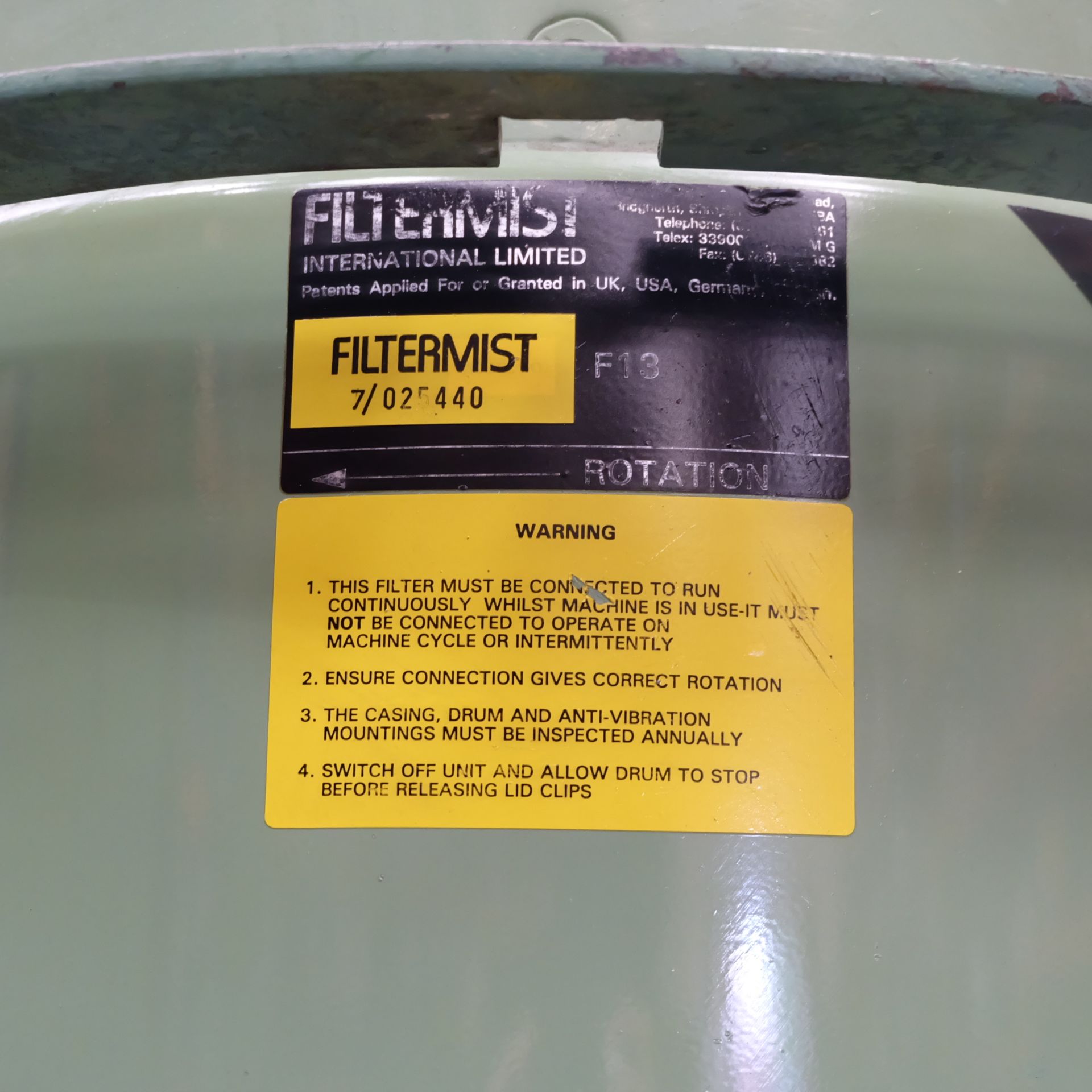 A Filtermist F13 Stand Mounted Industrial Mist Ext - Image 4 of 5