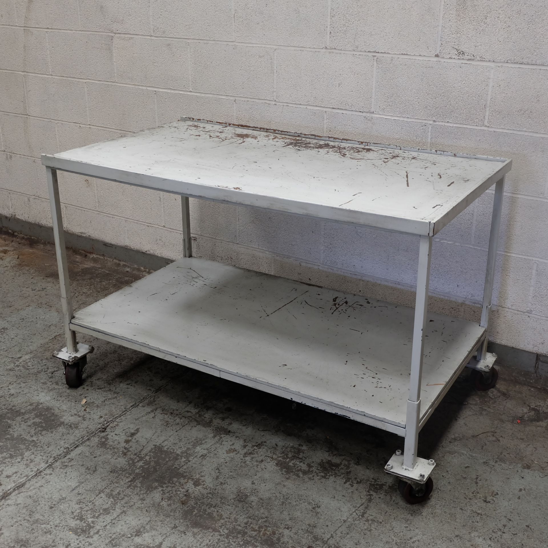 A Steel Framed Timber Top Mobile 2 tier Work Bench - Image 6 of 6