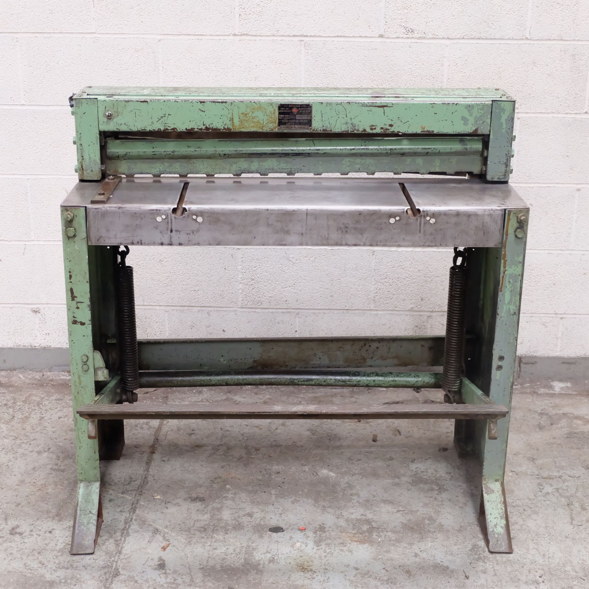 An Edwards Sheet Metal Treadle Guillotine, 36in x