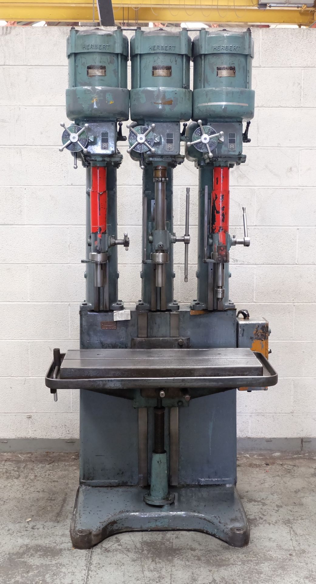 A Herbert V Type 3 Spindle Drill, Table 35in x 16i