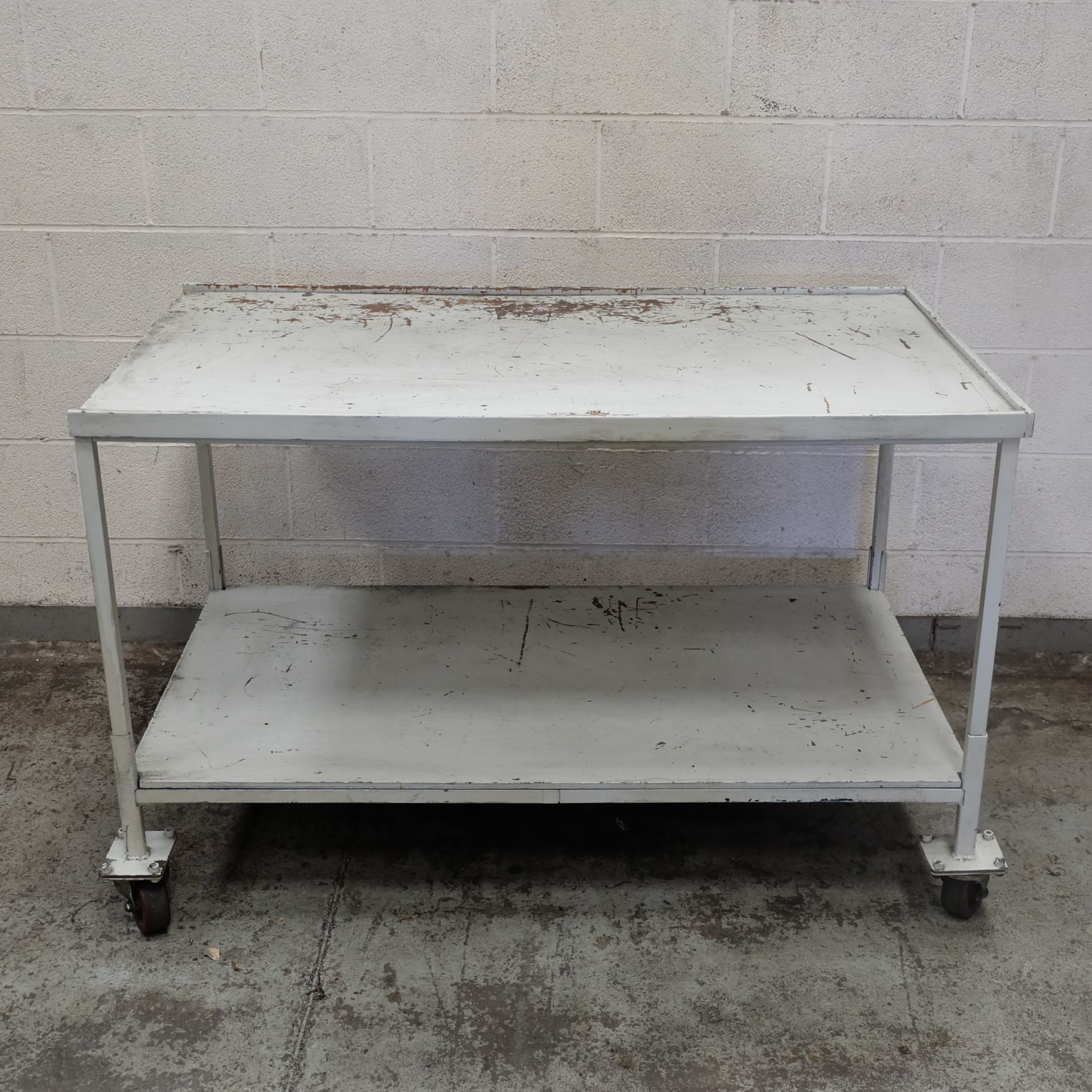 A Steel Framed Timber Top Mobile 2 tier Work Bench - Image 2 of 6