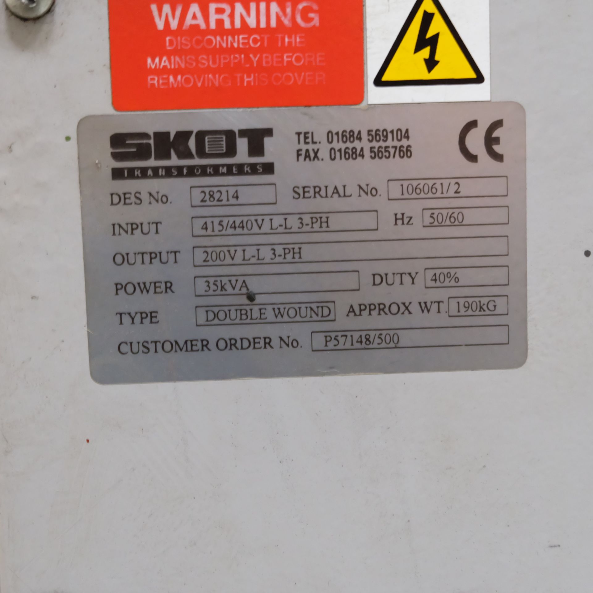 3 IMS Type VT Transformers, Electric/Gas Cabinet M - Image 8 of 18