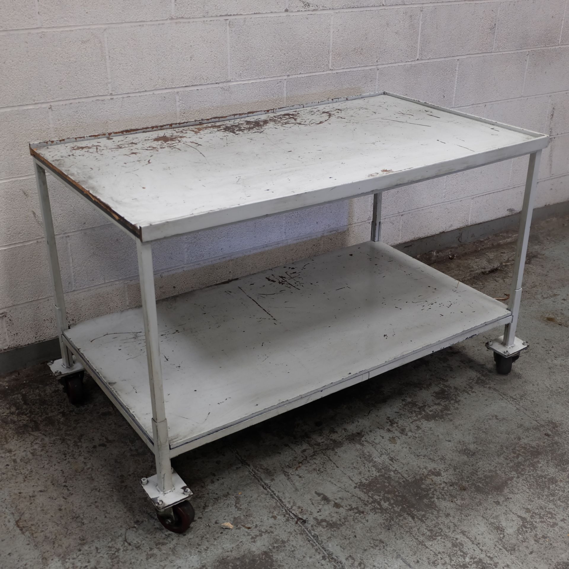 A Steel Framed Timber Top Mobile 2 tier Work Bench - Image 3 of 6