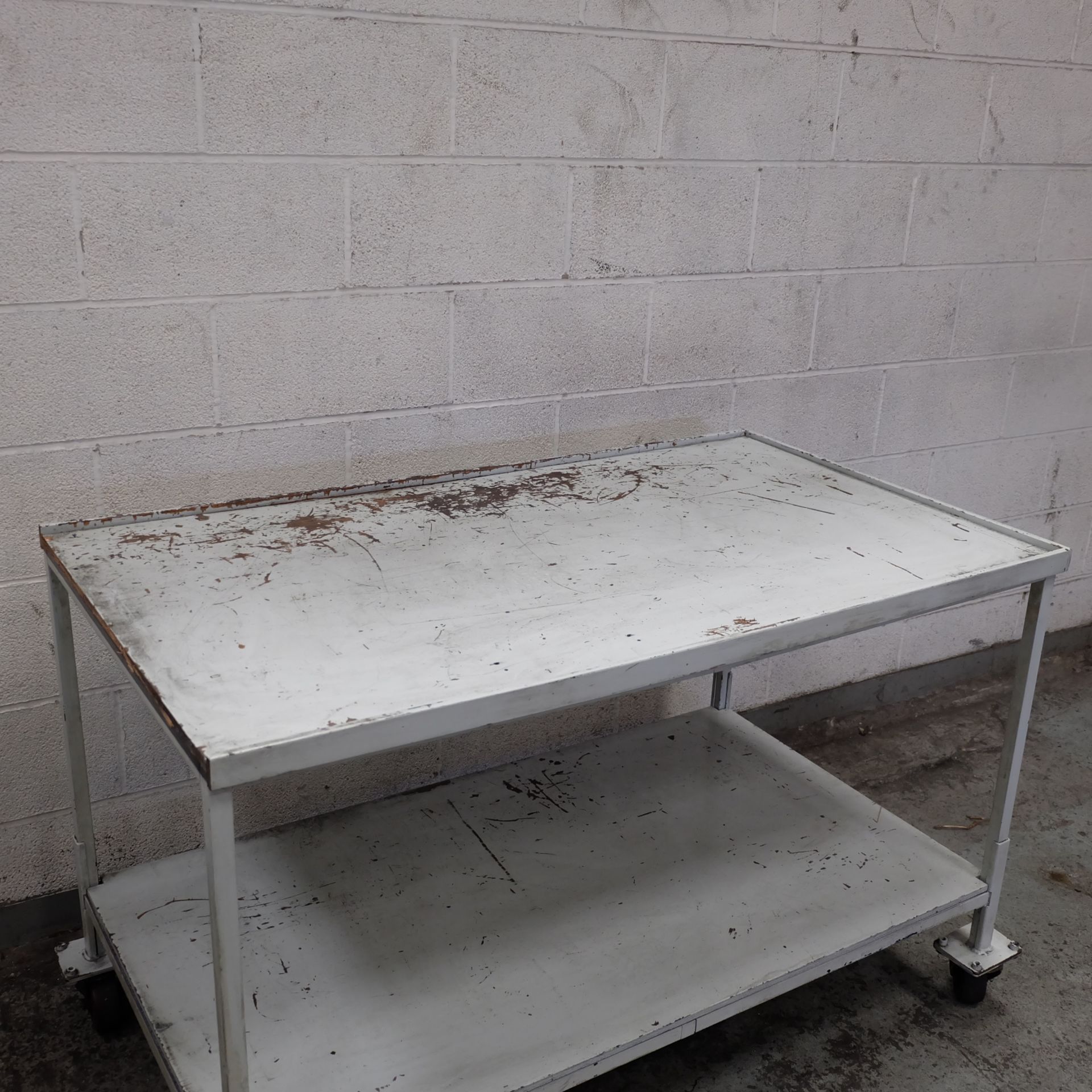 A Steel Framed Timber Top Mobile 2 tier Work Bench - Image 5 of 6