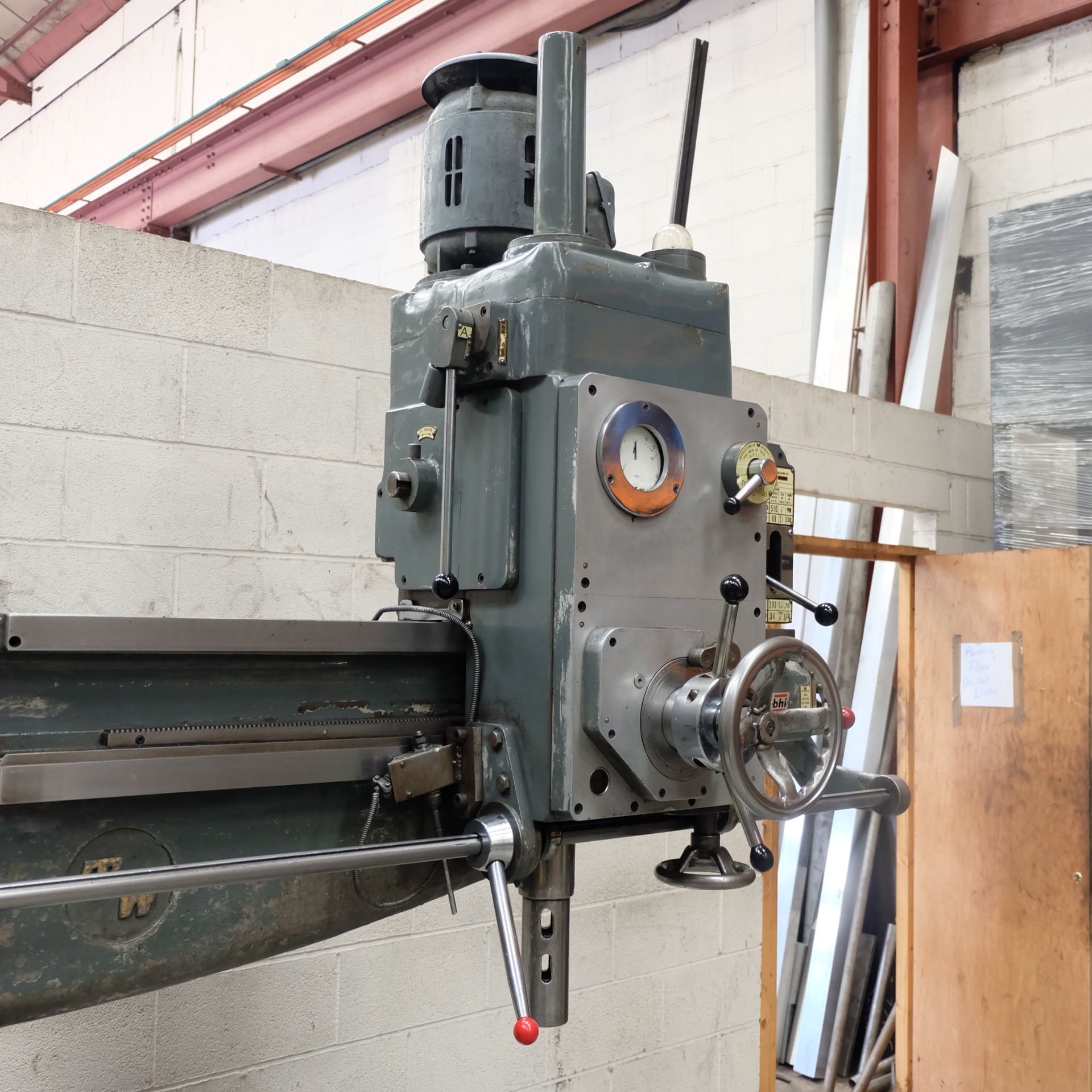 A Town Woodhouse 4ft 6in Radial Arm Drill, Spindle - Image 9 of 15