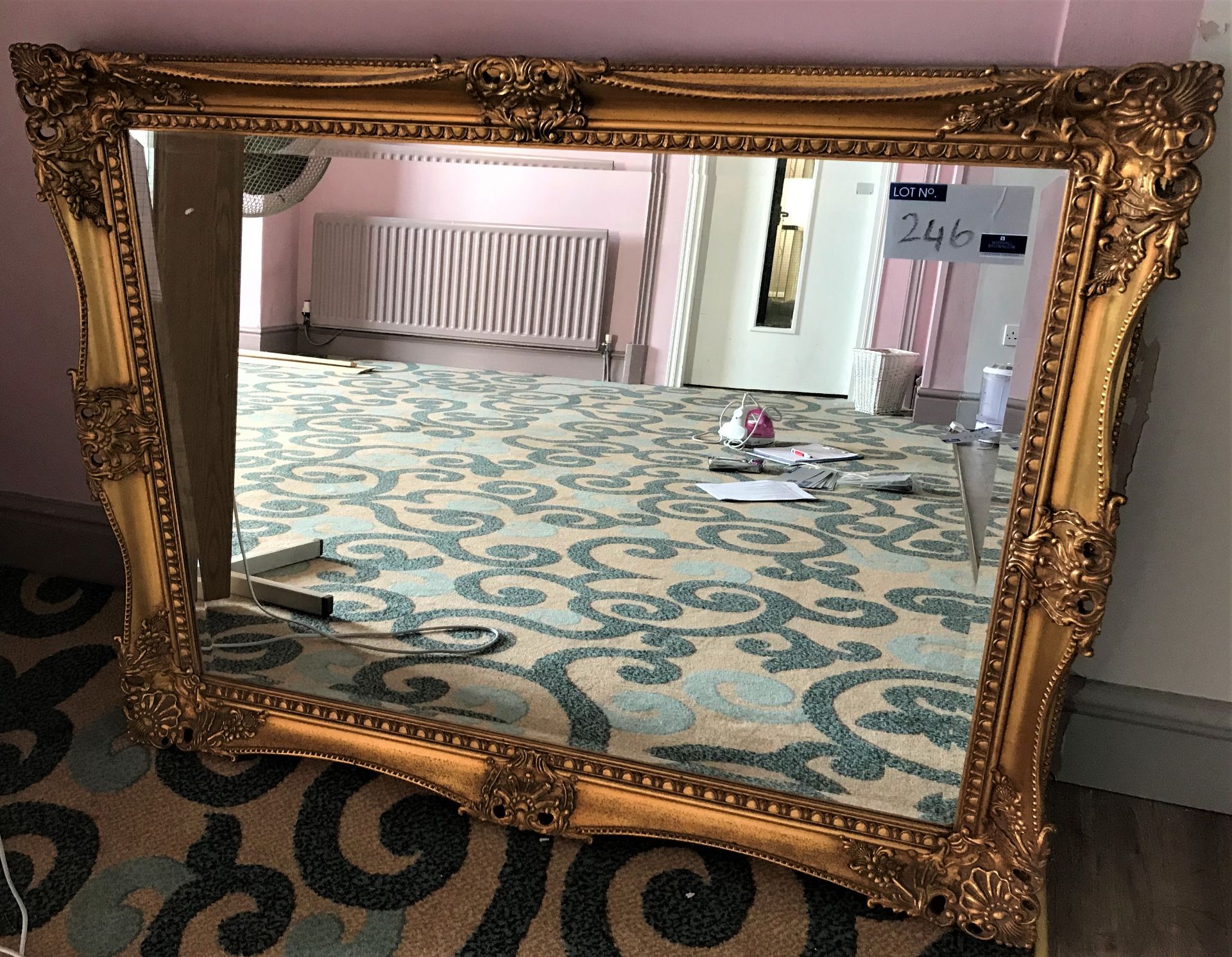 A Gold Gilt Framed Wall Mirror, 48in x 36in.