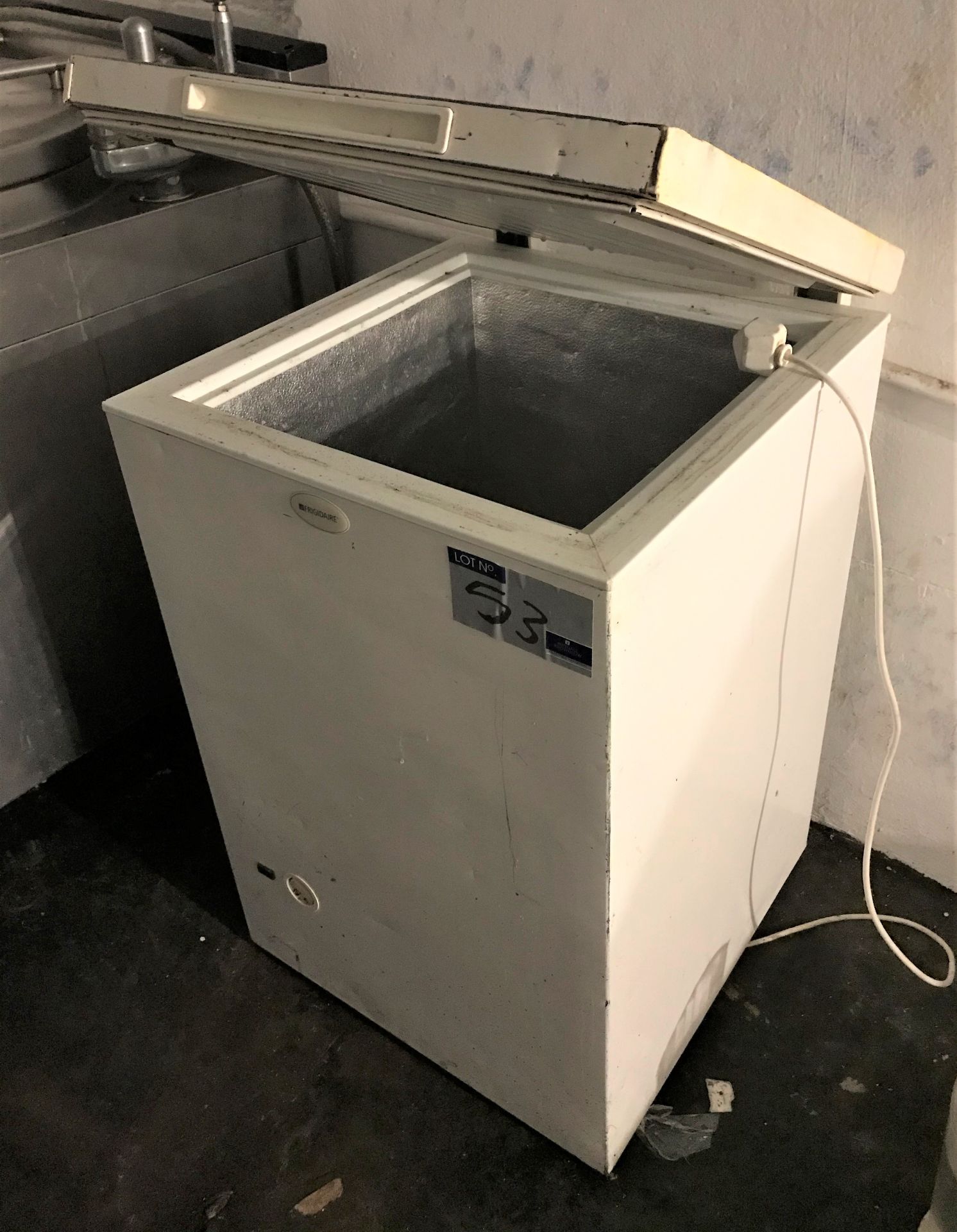 A Frigidaire Chest Freezer.